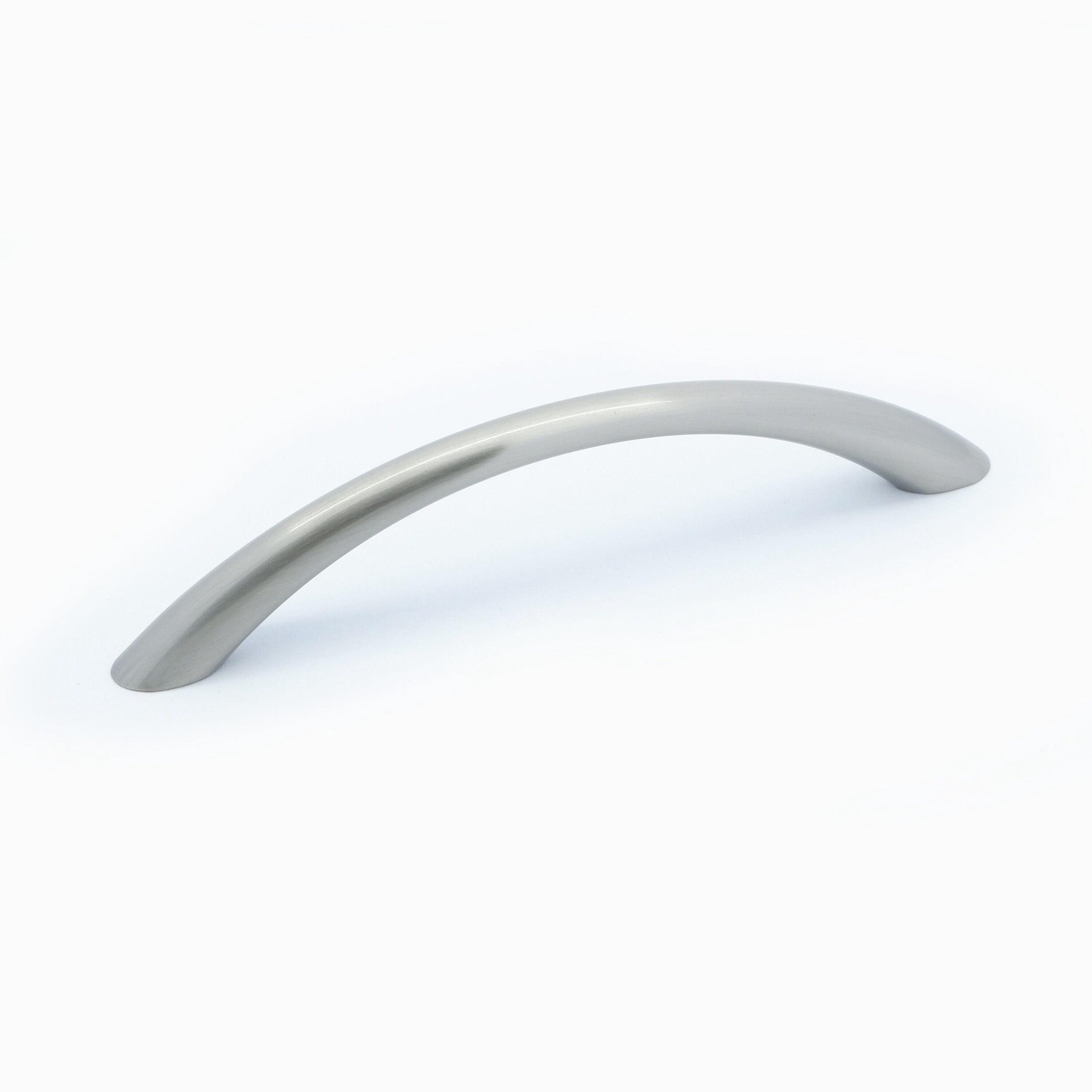slide 1 of 5, allen + roth Krystyn 3-7/9-in , 96mm Center to Center Satin nickel Arch Handle Drawer Pull, 1 ct
