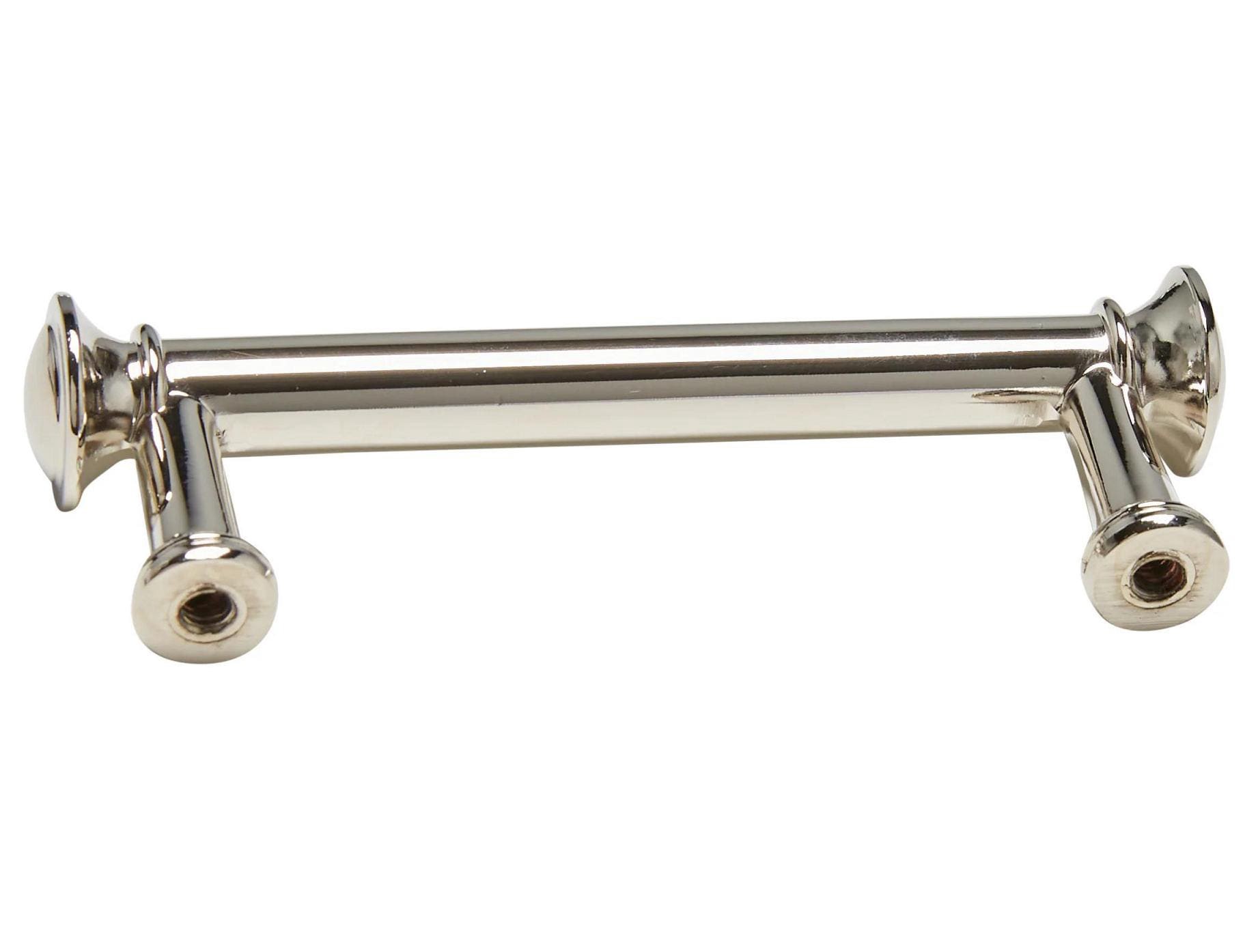slide 2 of 5, allen + roth AGNES 3-in , 76mm Center to Center Polished nickel Novelty Handle Drawer Pull, 1 ct