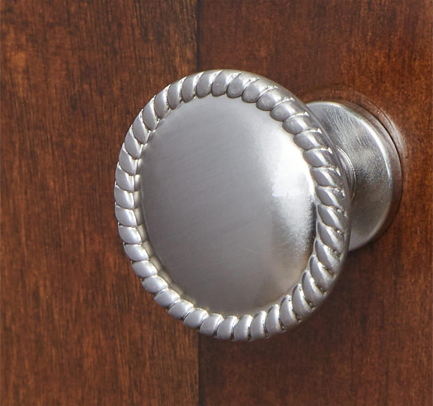 slide 2 of 5, allen + roth Anika 1-1/4-in Satin nickel Round Transitional Cabinet Knob, 1 ct