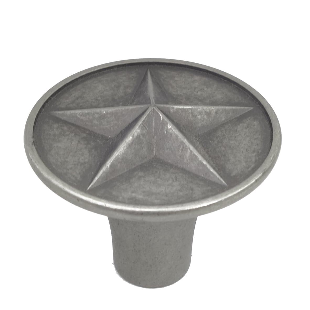 slide 1 of 5, allen + roth LONG STAR 1-1/2-in Pewter Round Traditional Cabinet Knob, 1 ct