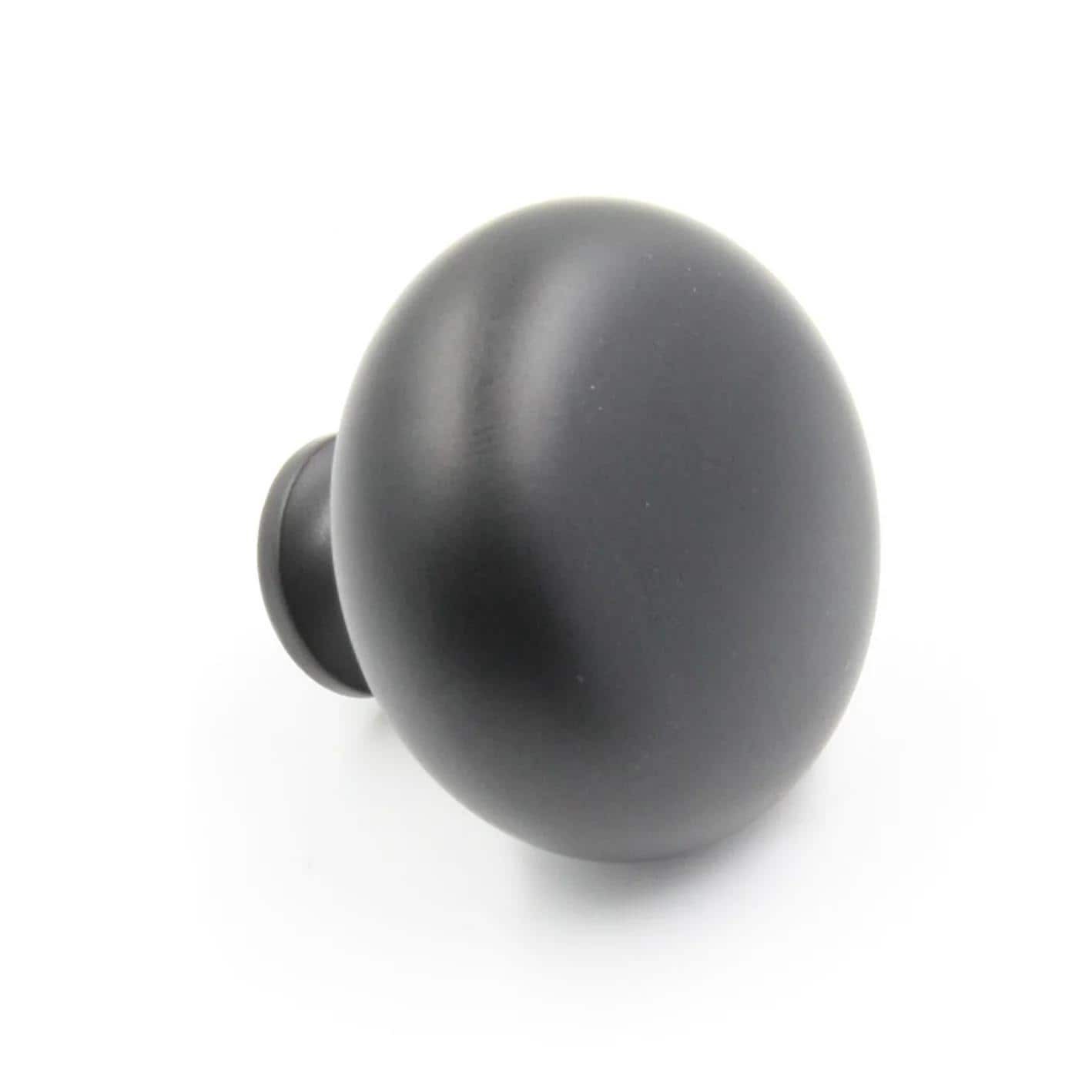 slide 2 of 5, allen + roth CHARLES 1-3/8-in Matte black Round Transitional Cabinet Knob, 1 ct