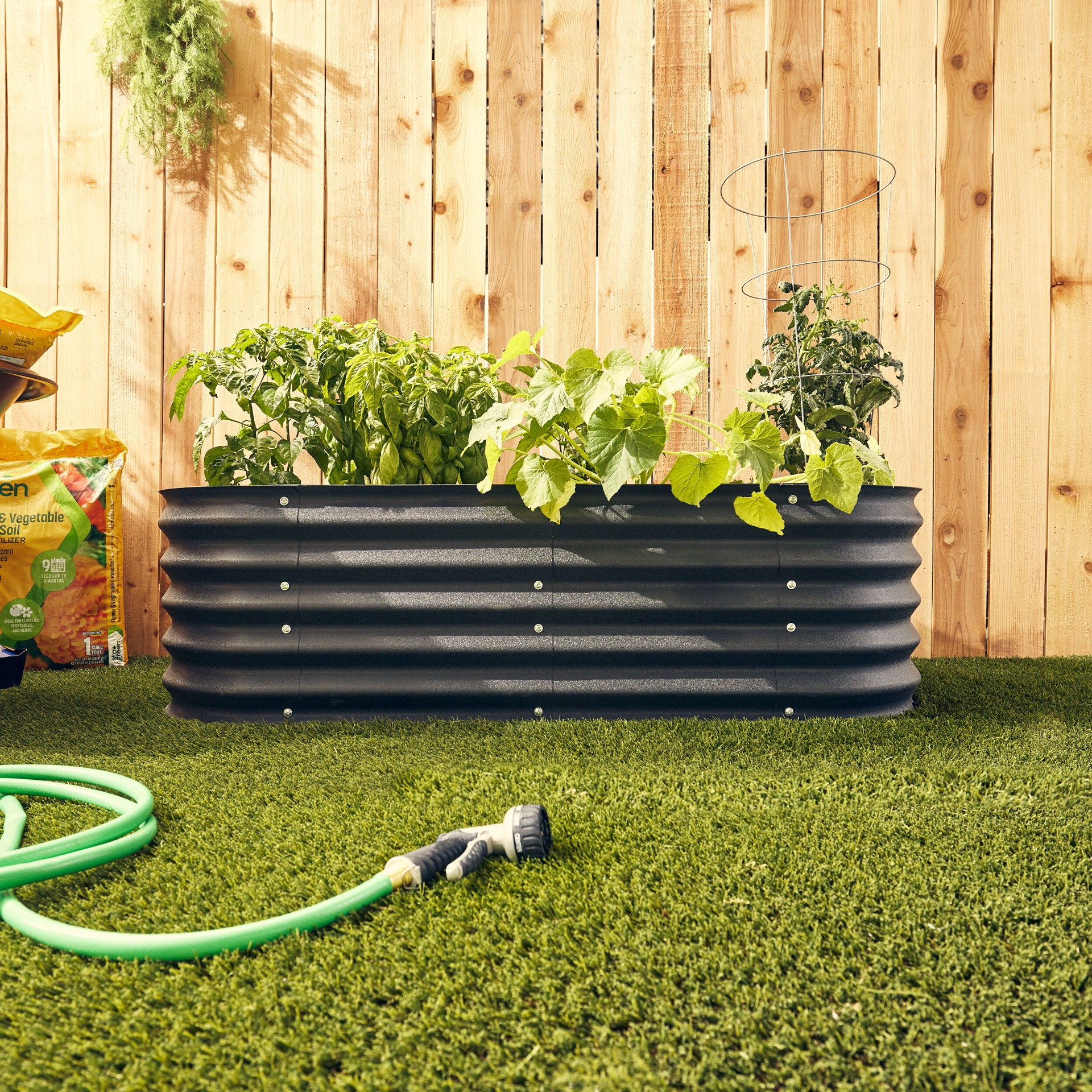 slide 4 of 6, Sta-Green 12.5-cu ft 24-in W x 59-in L x 17-in H Black Rust Resistant Metal Raised Garden Bed, 1 ct