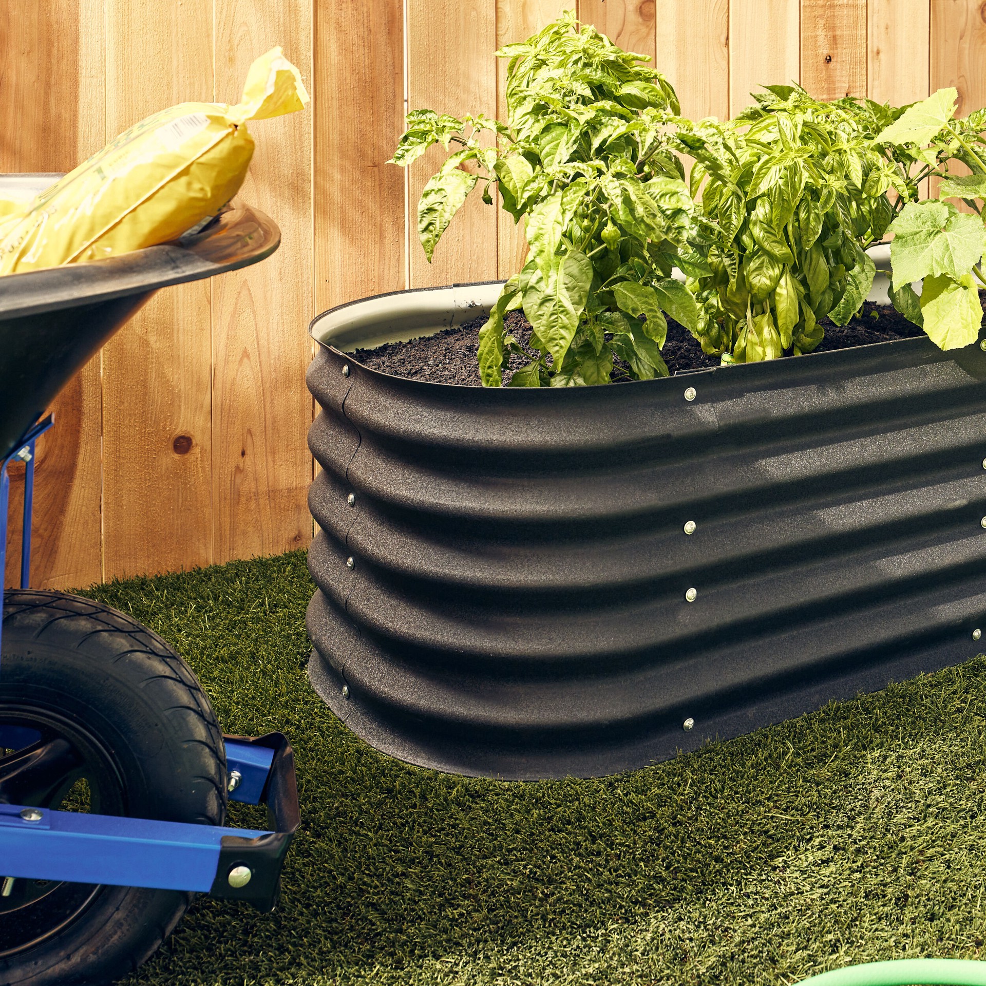 slide 6 of 6, Sta-Green 12.5-cu ft 24-in W x 59-in L x 17-in H Black Rust Resistant Metal Raised Garden Bed, 1 ct