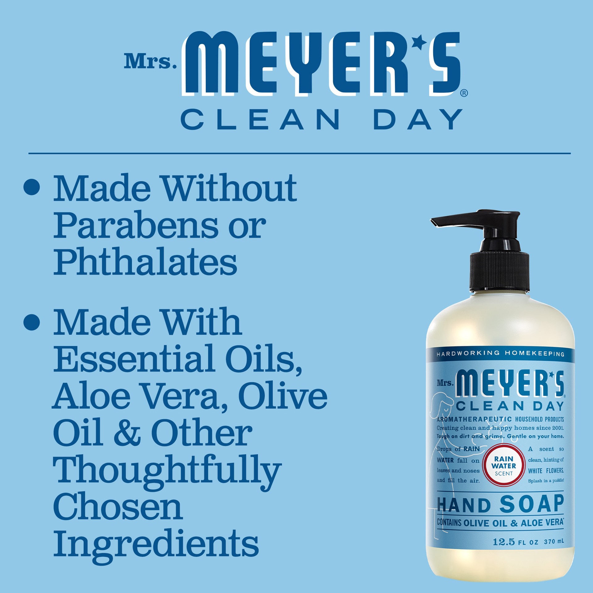 slide 5 of 6, MRS MEYERS CLEAN DAY 12.5 -fl oz Rain Water Hand Soap, 1 ct