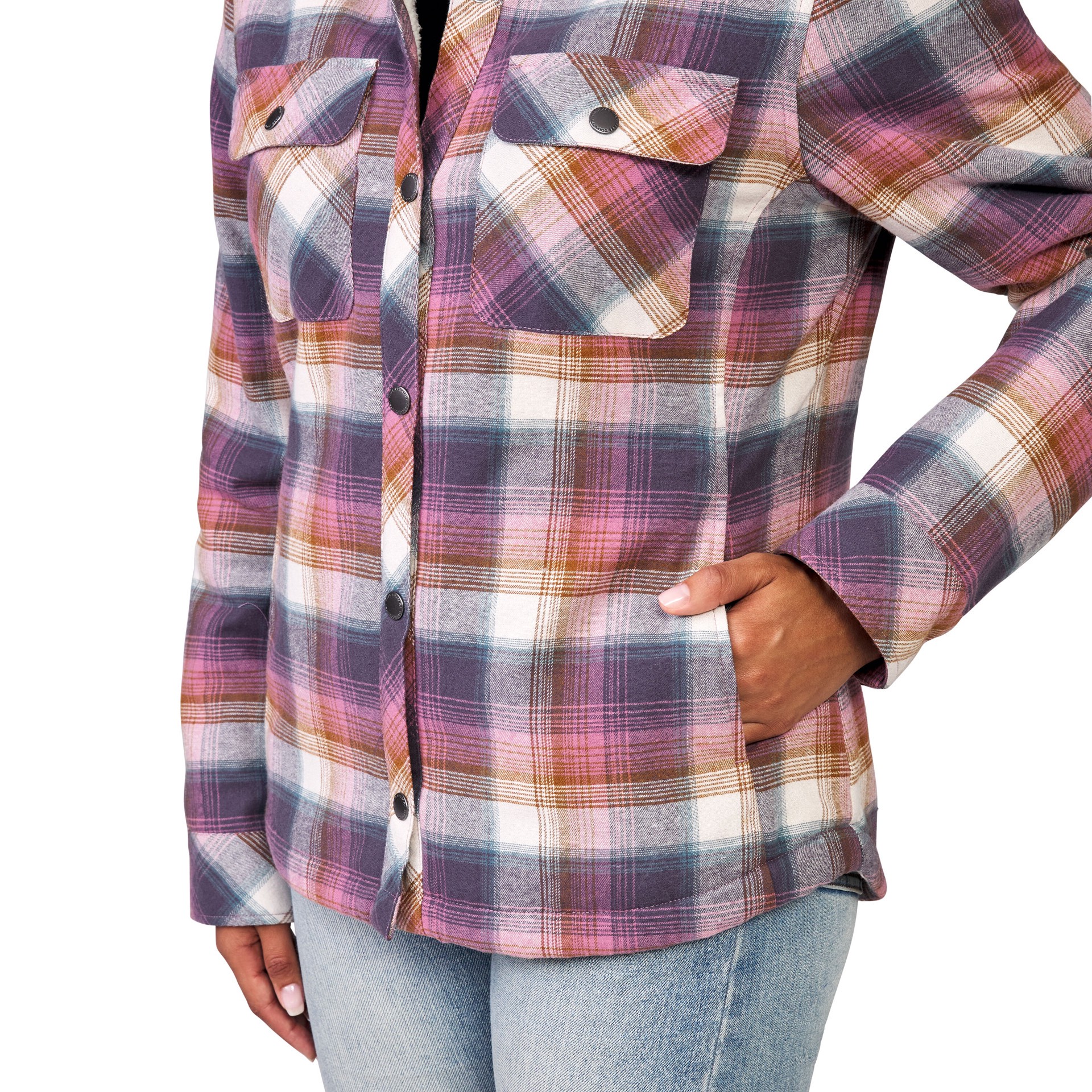 slide 4 of 6, Free Country Women's Driftwood Plaid Flannel Shirt jacket ( Large ), 1 ct