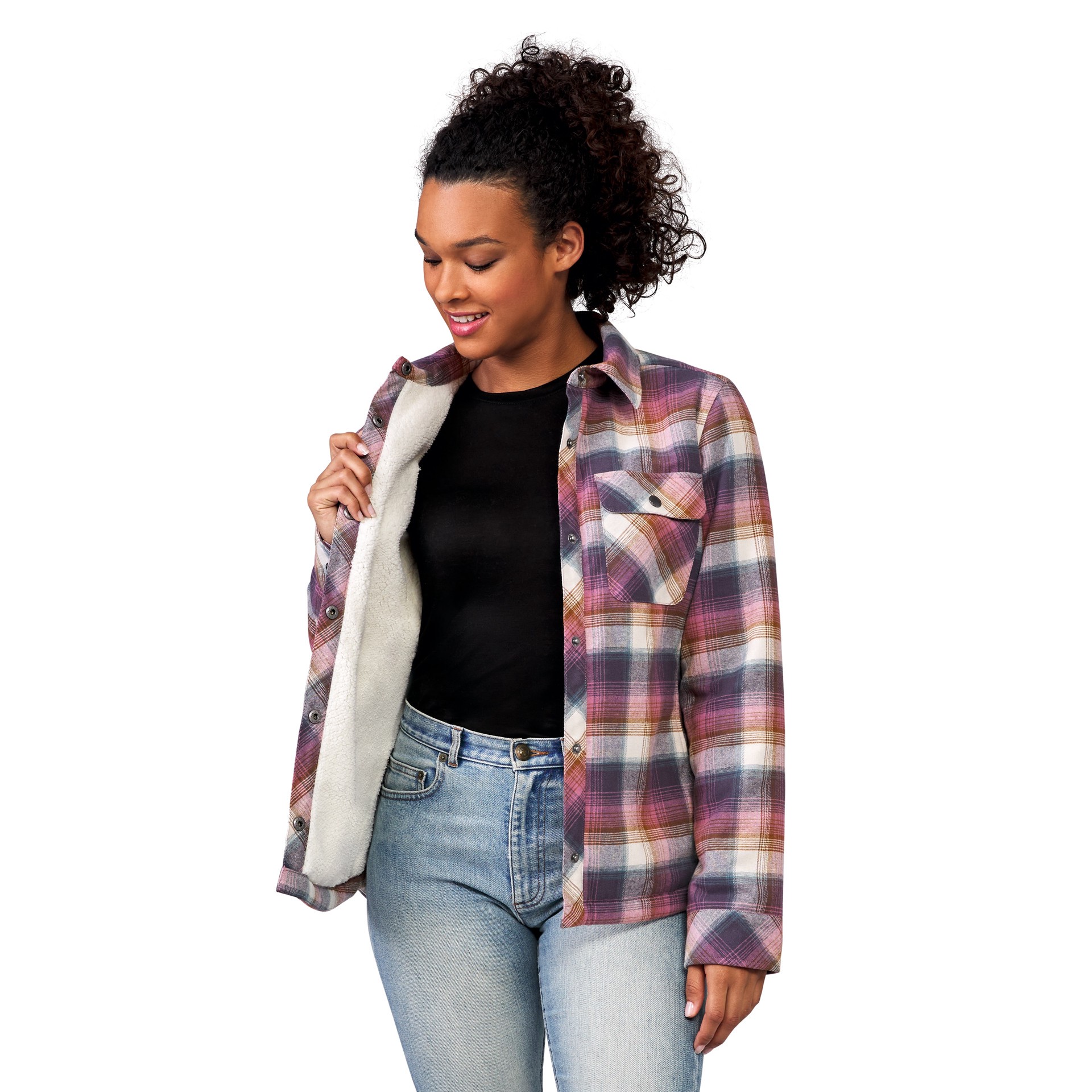 slide 5 of 6, Free Country Women's Driftwood Plaid Flannel Shirt jacket ( Large ), 1 ct