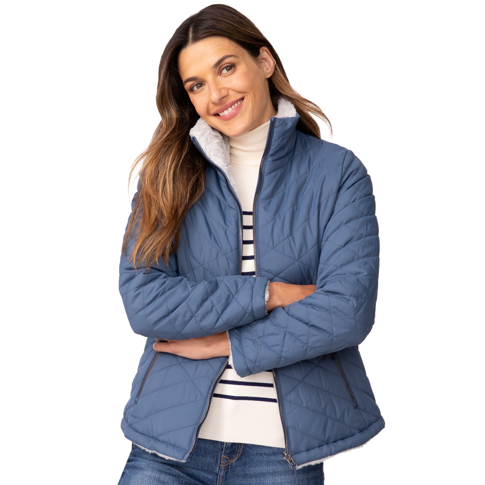 slide 4 of 6, Free Country Women's Stormy Fleece Reversible jacket ( Medium ), 1 ct