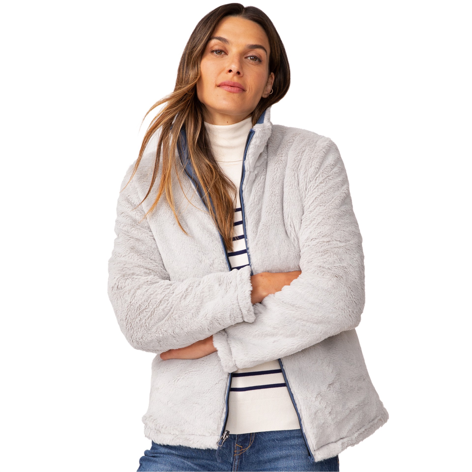 slide 5 of 6, Free Country Women's Stormy Fleece Reversible jacket ( Medium ), 1 ct