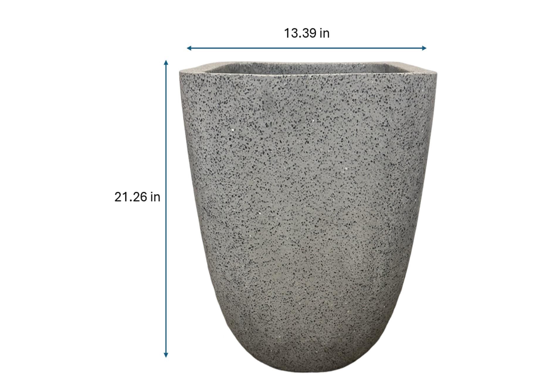 slide 2 of 4, allen + roth Round 15.75-in W x 15.75-in L Gray Cement Indoor/Outdoor Planter, 1 ct