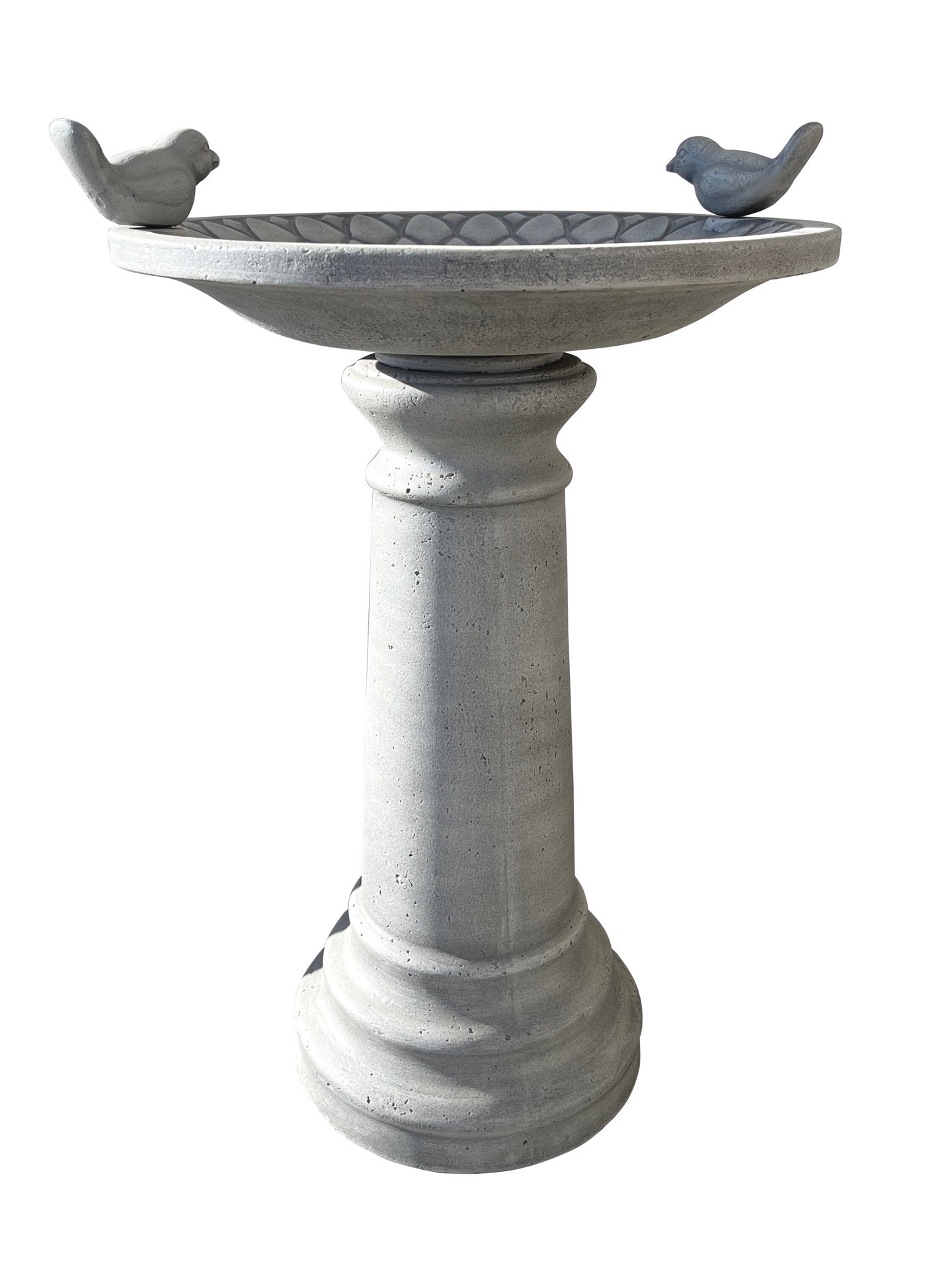 slide 1 of 4, allen + roth 21-in H Gray Cement Complete birdbath, 1 ct