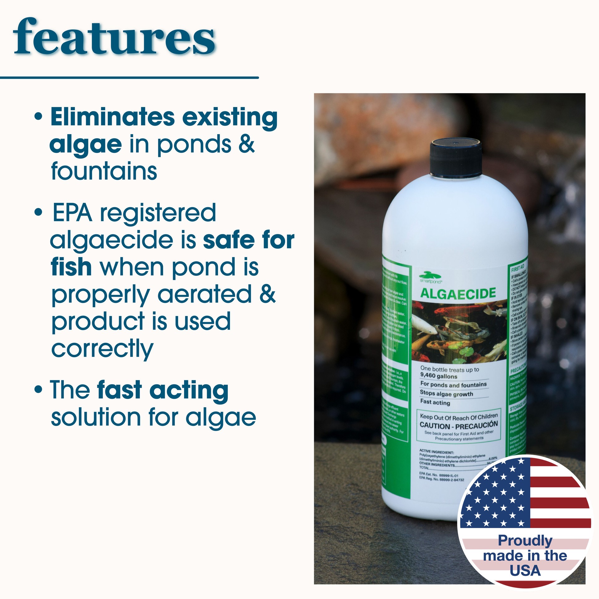 slide 3 of 6, smartpond Liquid Algaecide 32 Ounce(s), 1 ct
