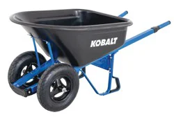 Kobalt 7-cu ft 2 Wheel High-density poly Push Wheelbarrow