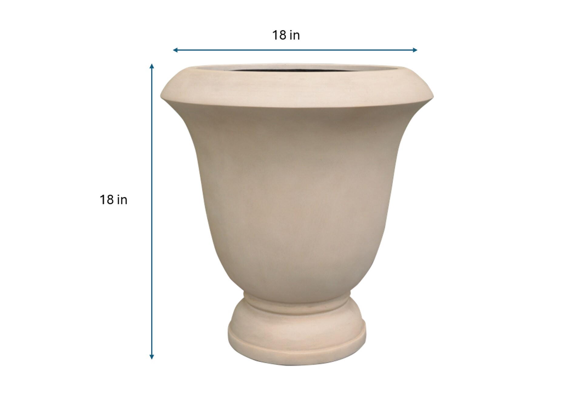 slide 2 of 3, allen + roth Round 18.0-in W x 18.0-in L White Cement Indoor/Outdoor Planter, 1 ct