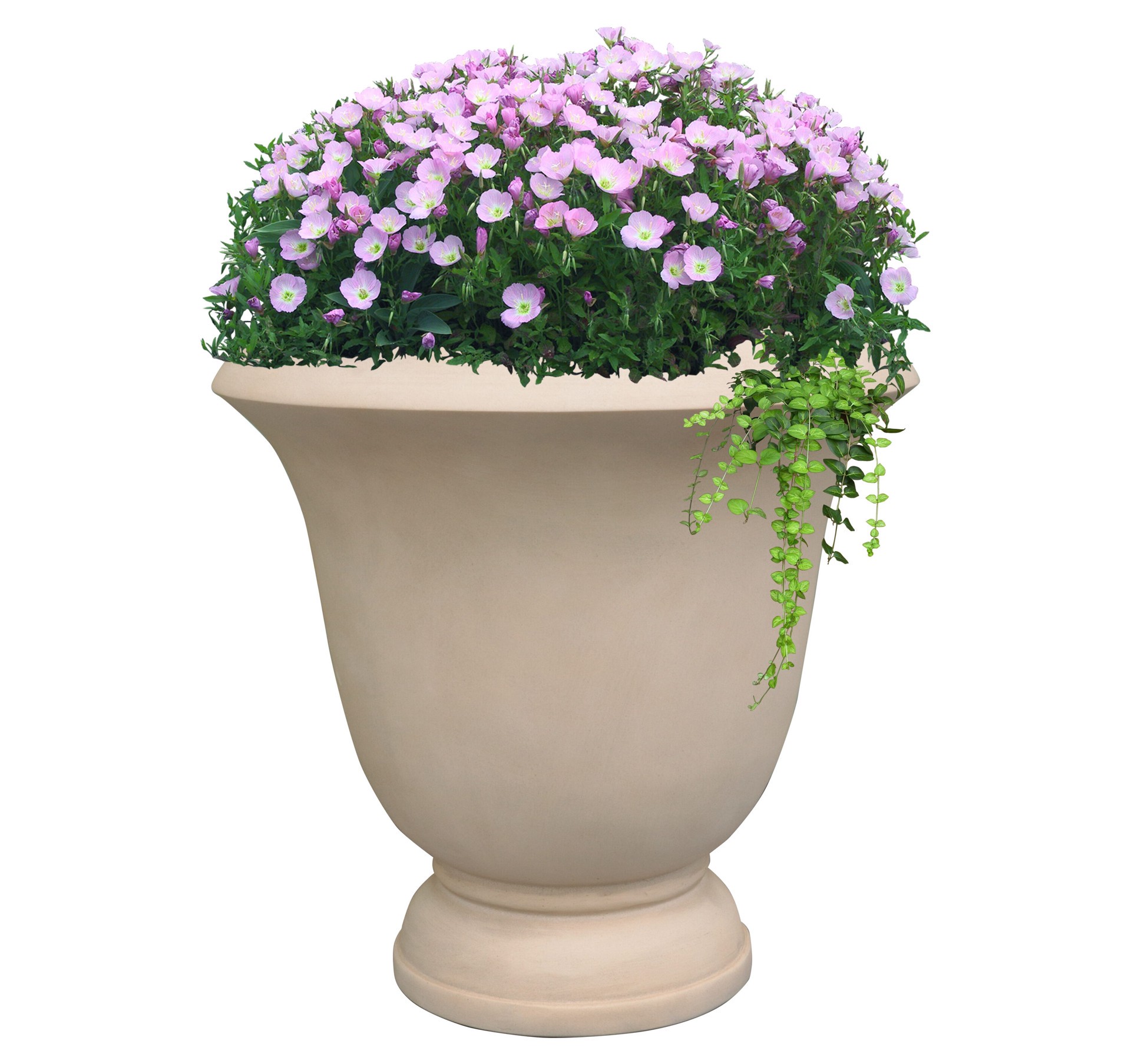 slide 3 of 3, allen + roth Round 18.0-in W x 18.0-in L White Cement Indoor/Outdoor Planter, 1 ct