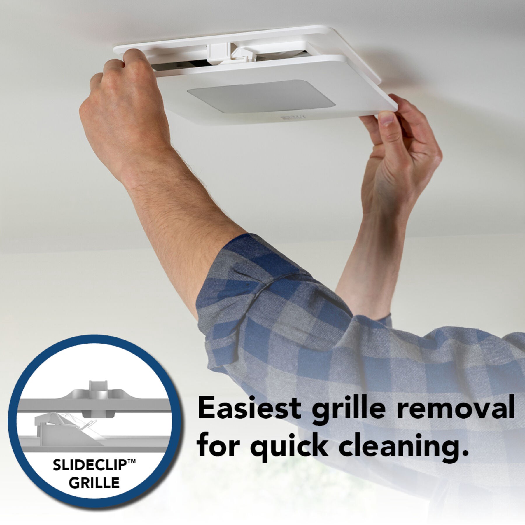 slide 5 of 6, Broan-NuTone 0.9-Sone 60-CFM White Lighted Bathroom Fan (ENERGY STAR Certified), 1 ct