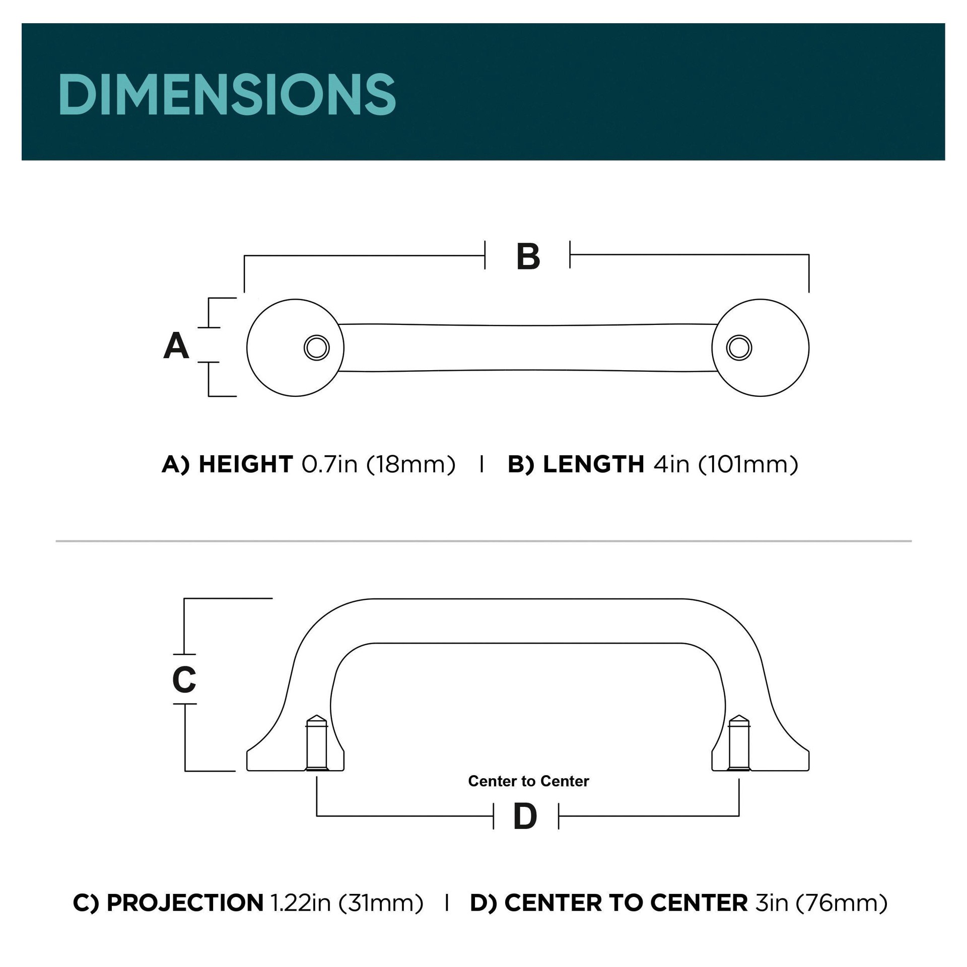 slide 5 of 6, Origin 21 Emma 3-in , 76mm Center to Center Brushed Gold Cylindrical Handle Drawer Pull, 1 ct