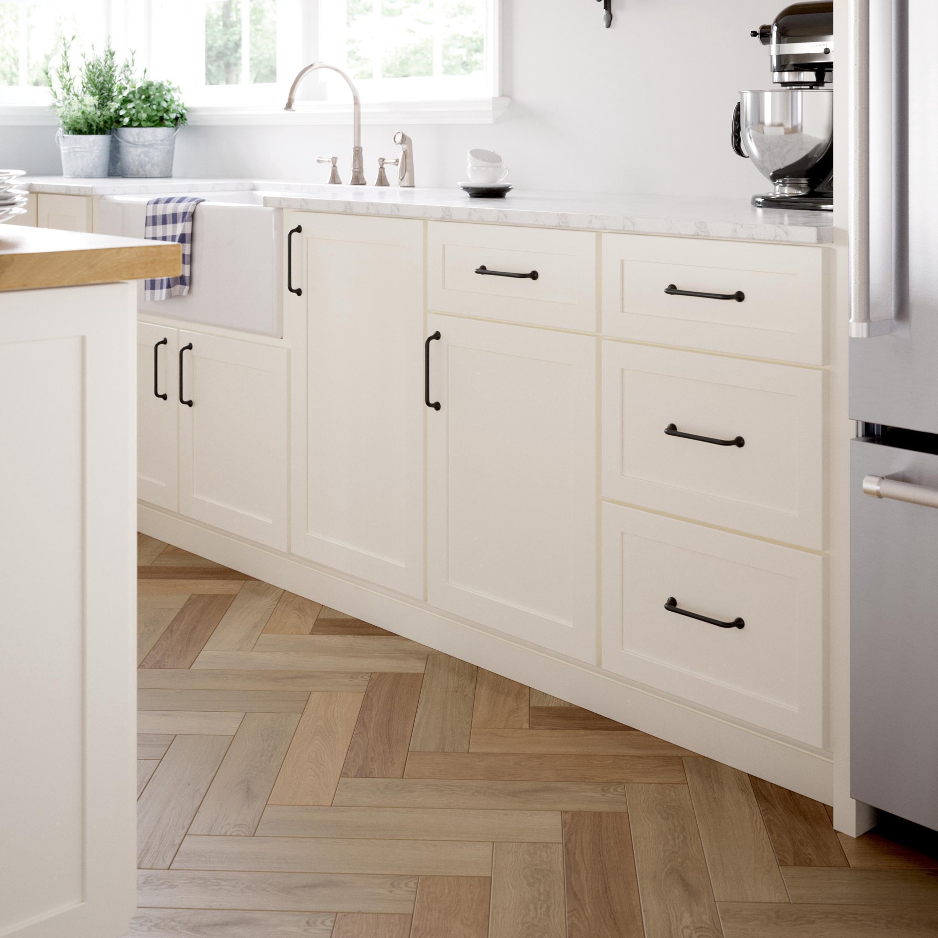 slide 5 of 6, Origin 21 Emma 5-1/16-in , 128mm Center to Center Matte Black Cylindrical Handle Drawer Pull, 1 ct