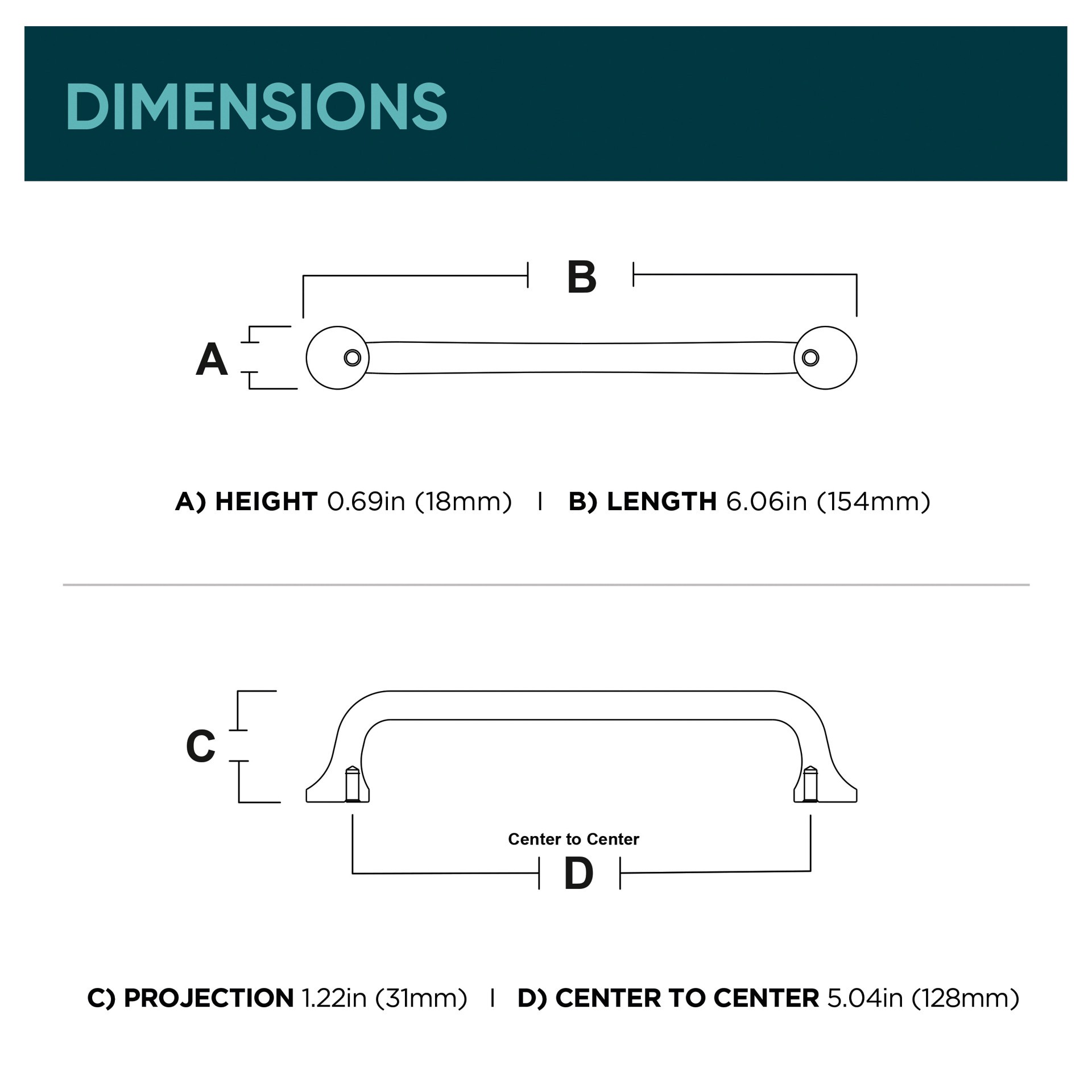 slide 6 of 6, Origin 21 Emma 5-1/16-in , 128mm Center to Center Matte Black Cylindrical Handle Drawer Pull, 1 ct