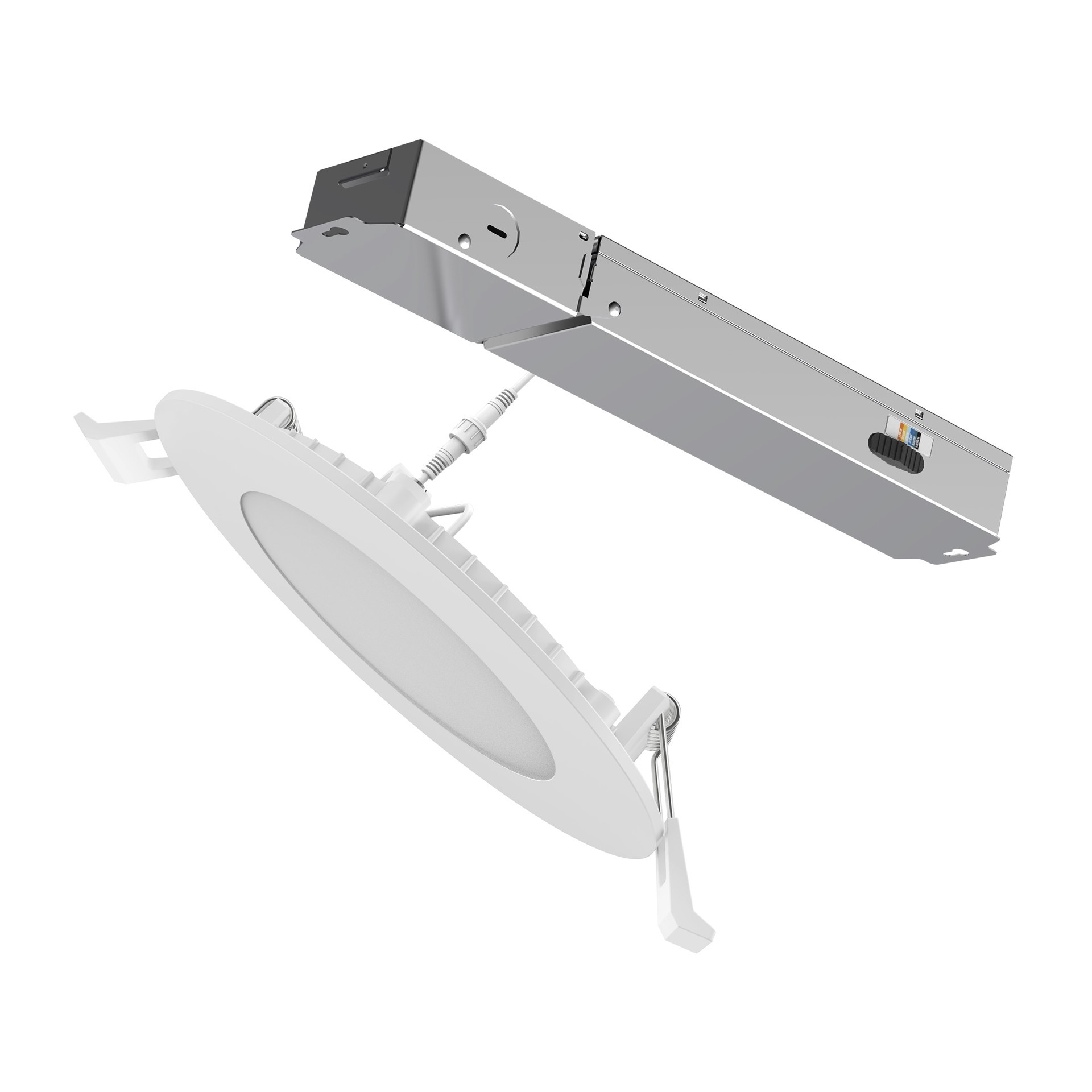 slide 2 of 6, Utilitech White 6-in 850 -Lumens Switchable white Round Dimmable LED Wet rated Recessed Downlight 6 -Pack, 1 ct