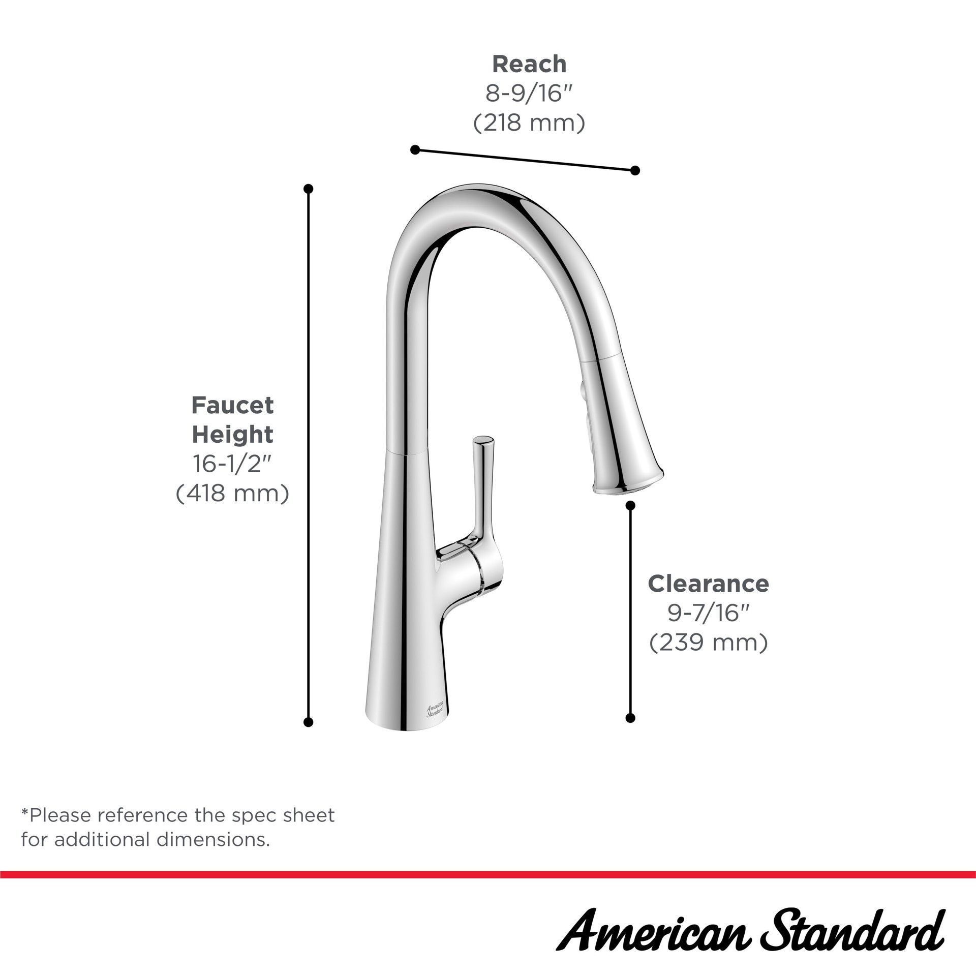 slide 3 of 6, American Standard Southport Stainless Steel Single Handle Deck-mount Pull-down Kitchen Faucet with Sprayer (Includes Deck Plate), 1 ct