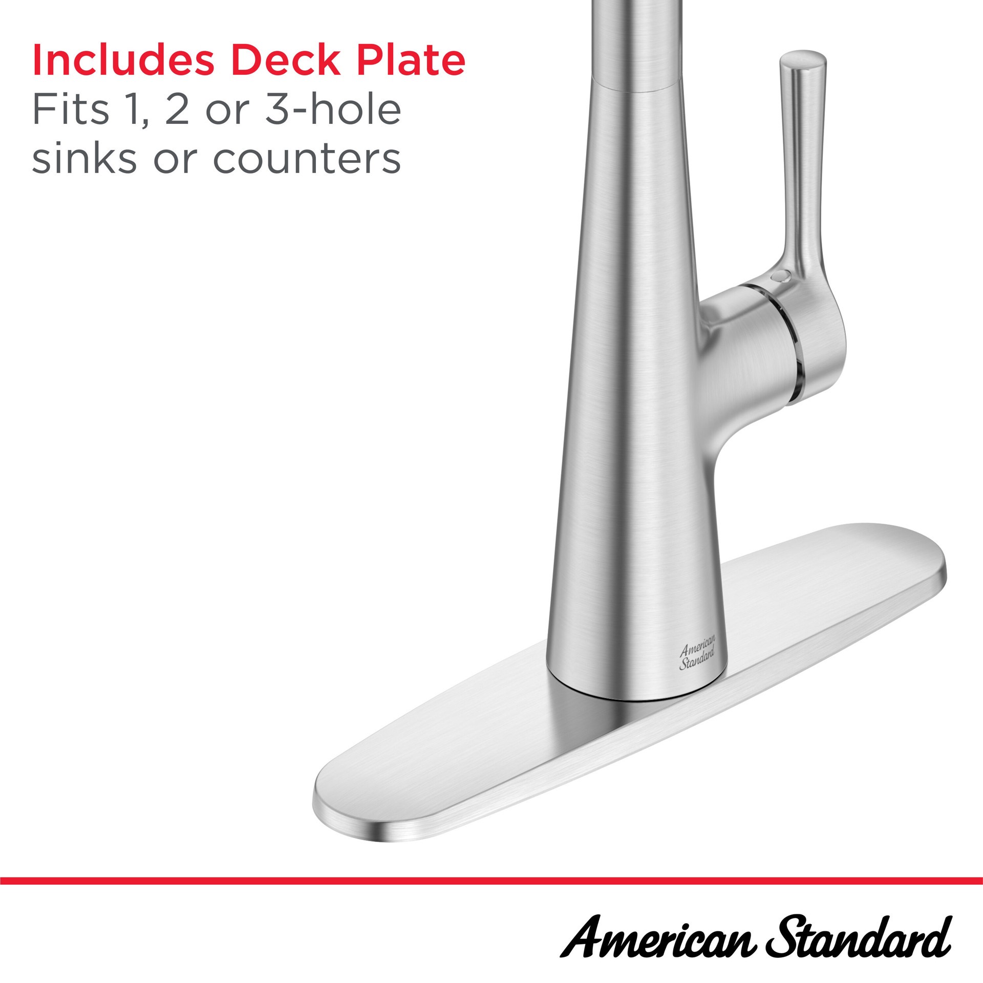 slide 4 of 6, American Standard Southport Stainless Steel Single Handle Deck-mount Pull-down Kitchen Faucet with Sprayer (Includes Deck Plate), 1 ct