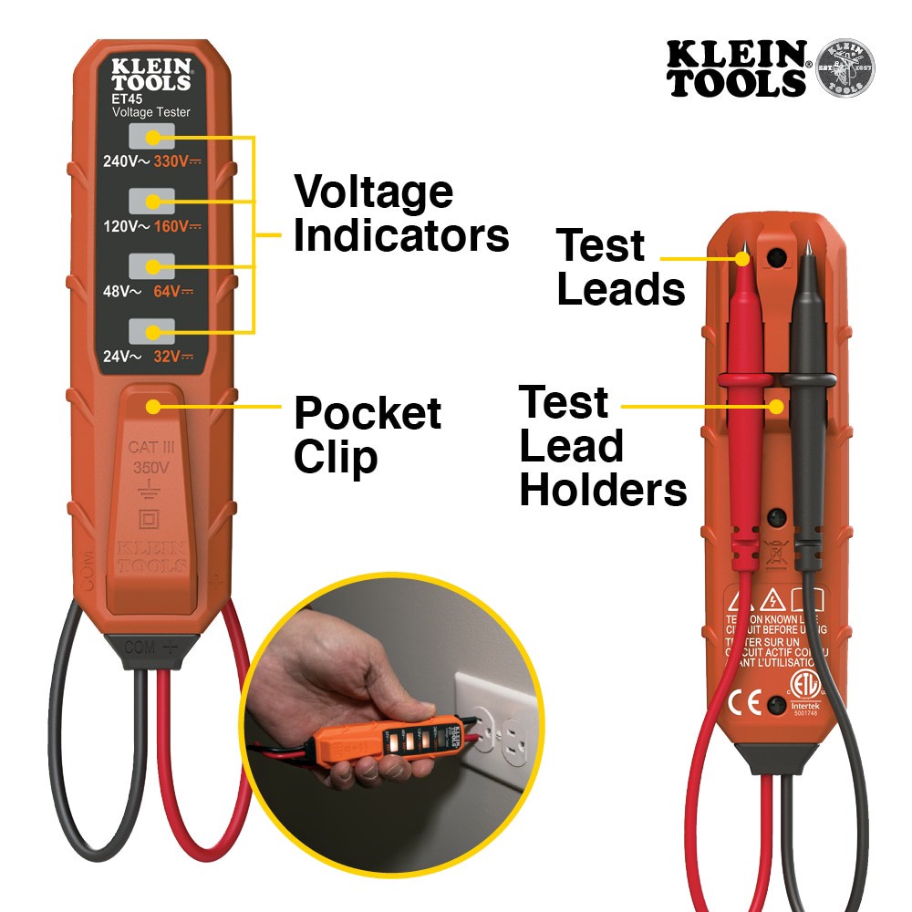 slide 2 of 6, Klein Tools Voltage Testers and Receptacle Tester Kit, 1 ct