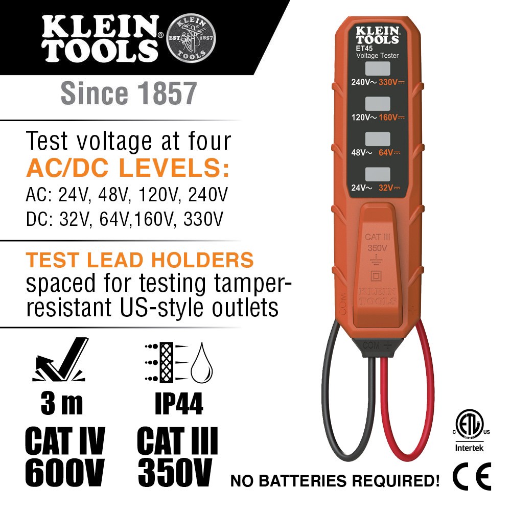 slide 3 of 6, Klein Tools Voltage Testers and Receptacle Tester Kit, 1 ct
