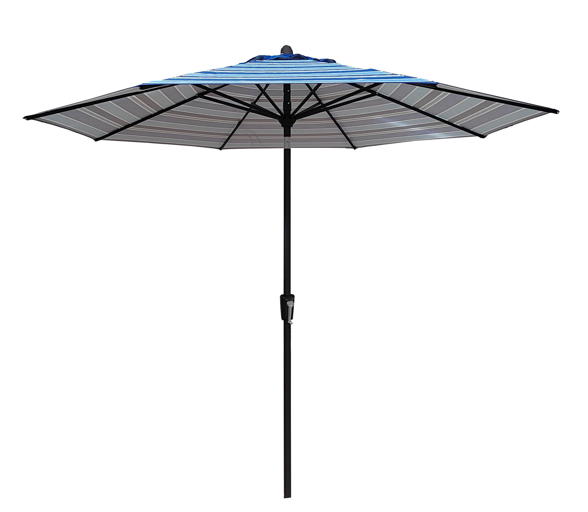 slide 1 of 6, allen + roth 9-ft Aluminum Blue Auto-tilt Market Patio Umbrella, 1 ct