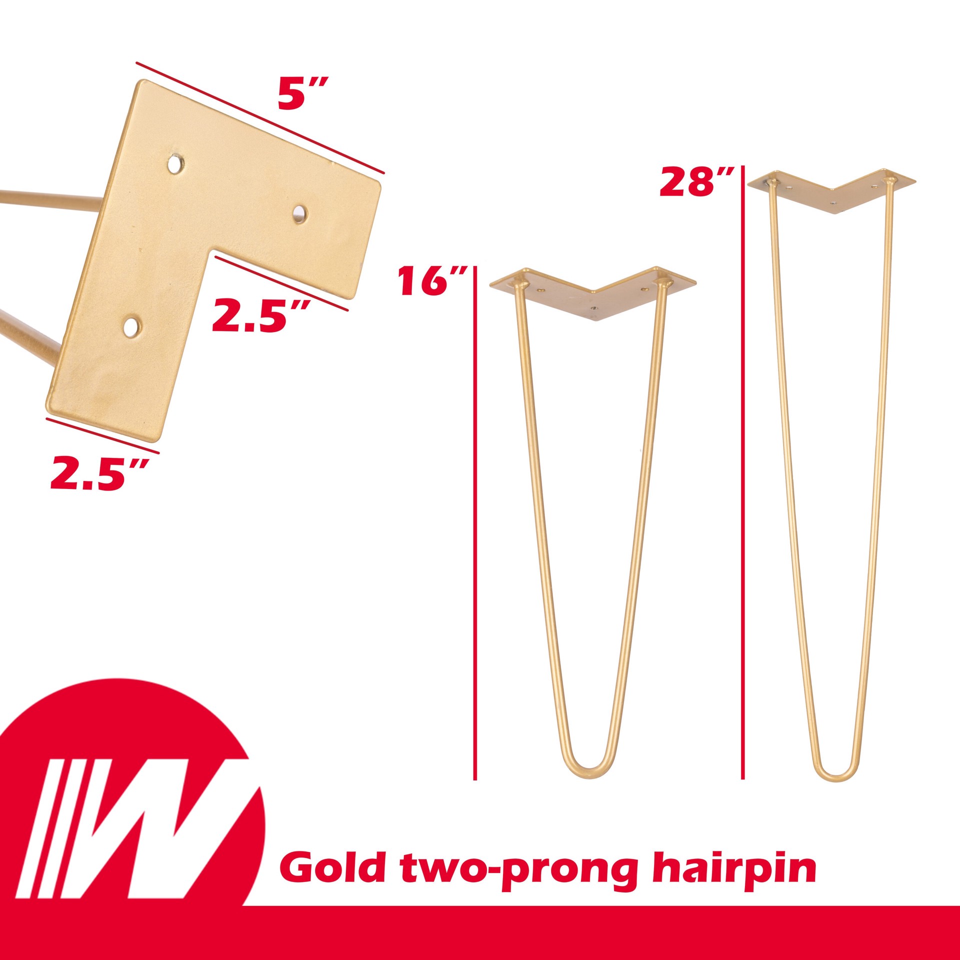 slide 2 of 4, Waddell 5-in x 28-in Painted galvanized steel End table leg, 1 ct