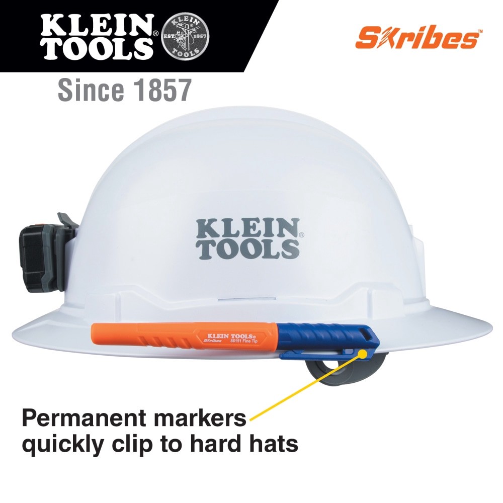 slide 2 of 3, Klein Tools Skribes Fine Tip Permanent Marker, Blue, 1-Pack, 1 ct