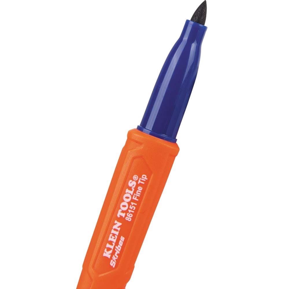 slide 3 of 3, Klein Tools Skribes Fine Tip Permanent Marker, Blue, 1-Pack, 1 ct