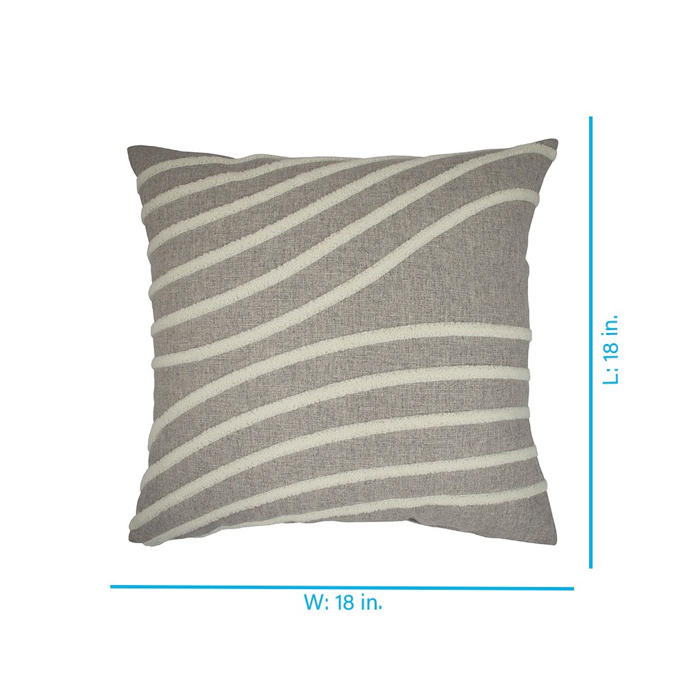 slide 5 of 6, Origin 21 Ripple Striped Neutral Square (no theme) Throw pillow, 1 ct
