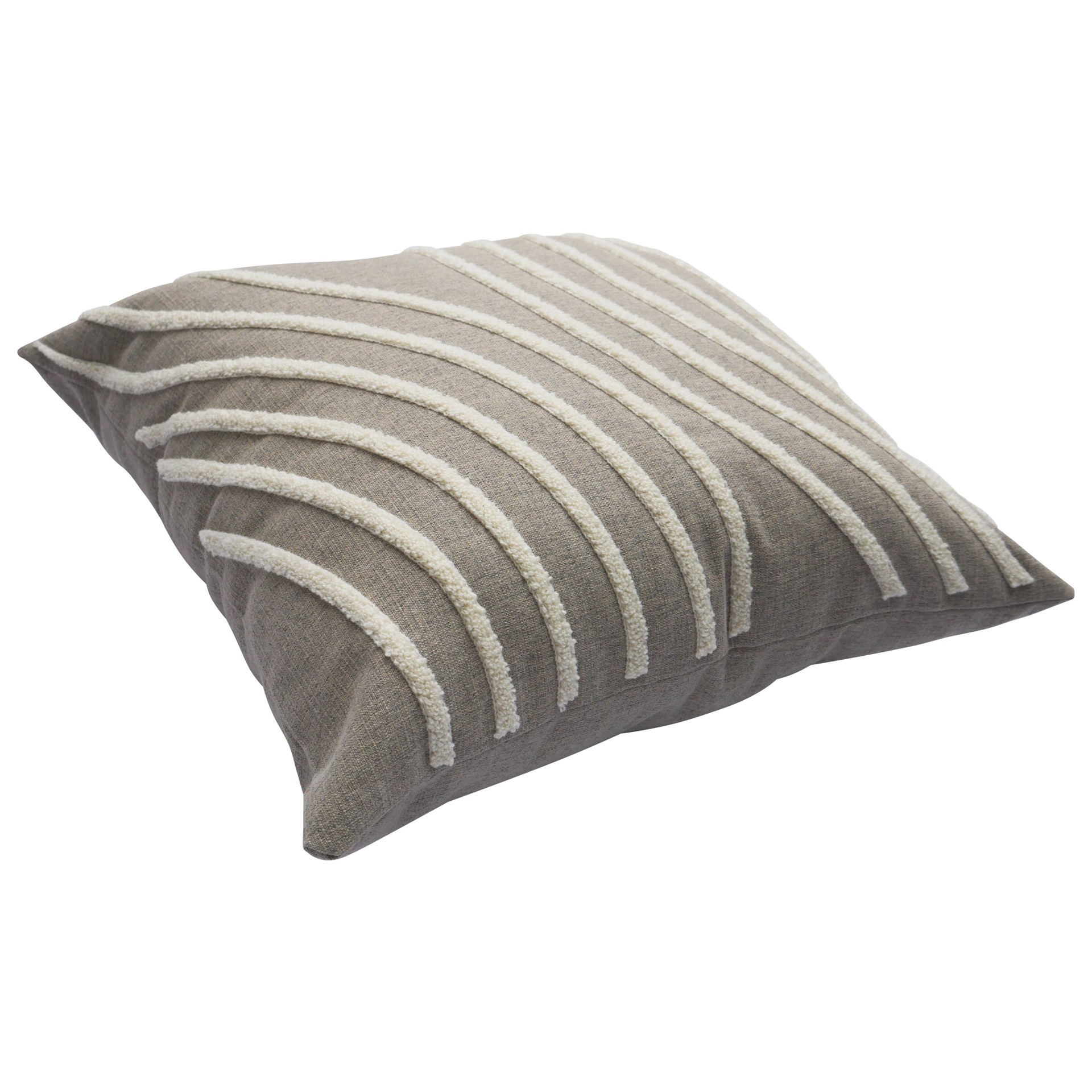 slide 6 of 6, Origin 21 Ripple Striped Neutral Square (no theme) Throw pillow, 1 ct