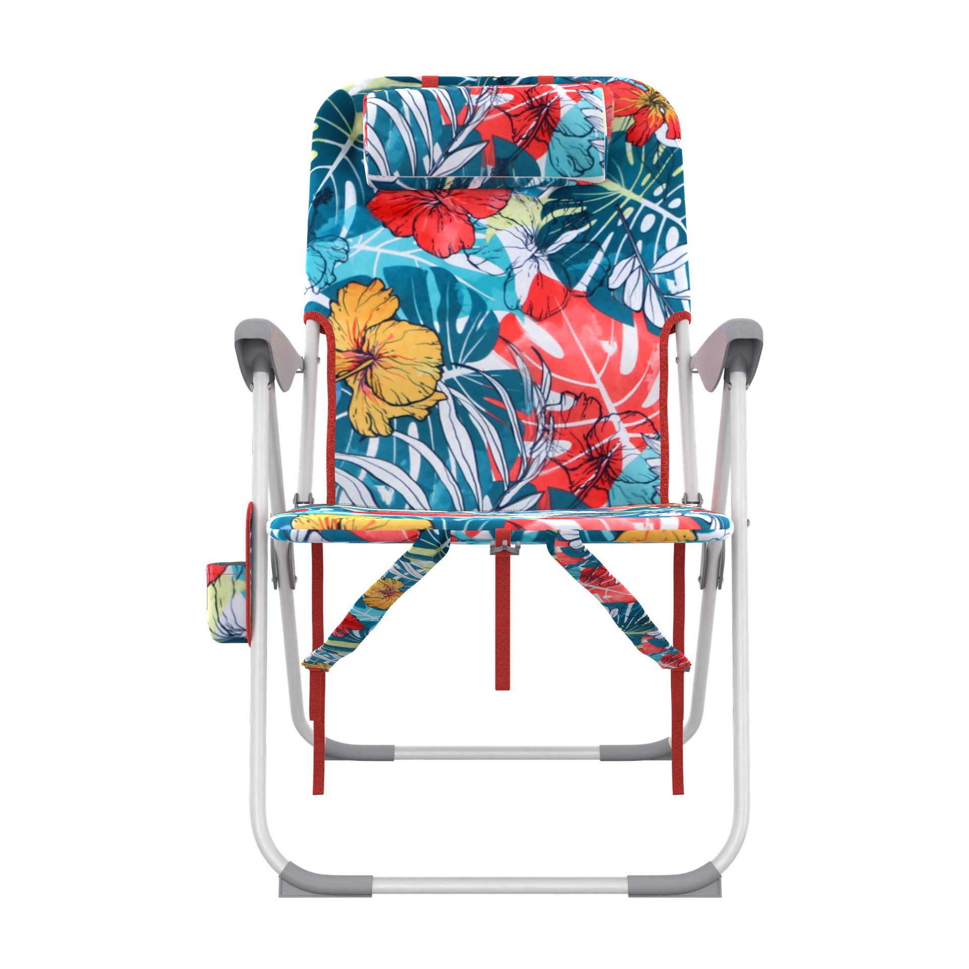 slide 3 of 6, Style Selections Polyester Tropical Print Folding Beach chair Adjustable and Carrying Strap/Handle Included, 1 ct