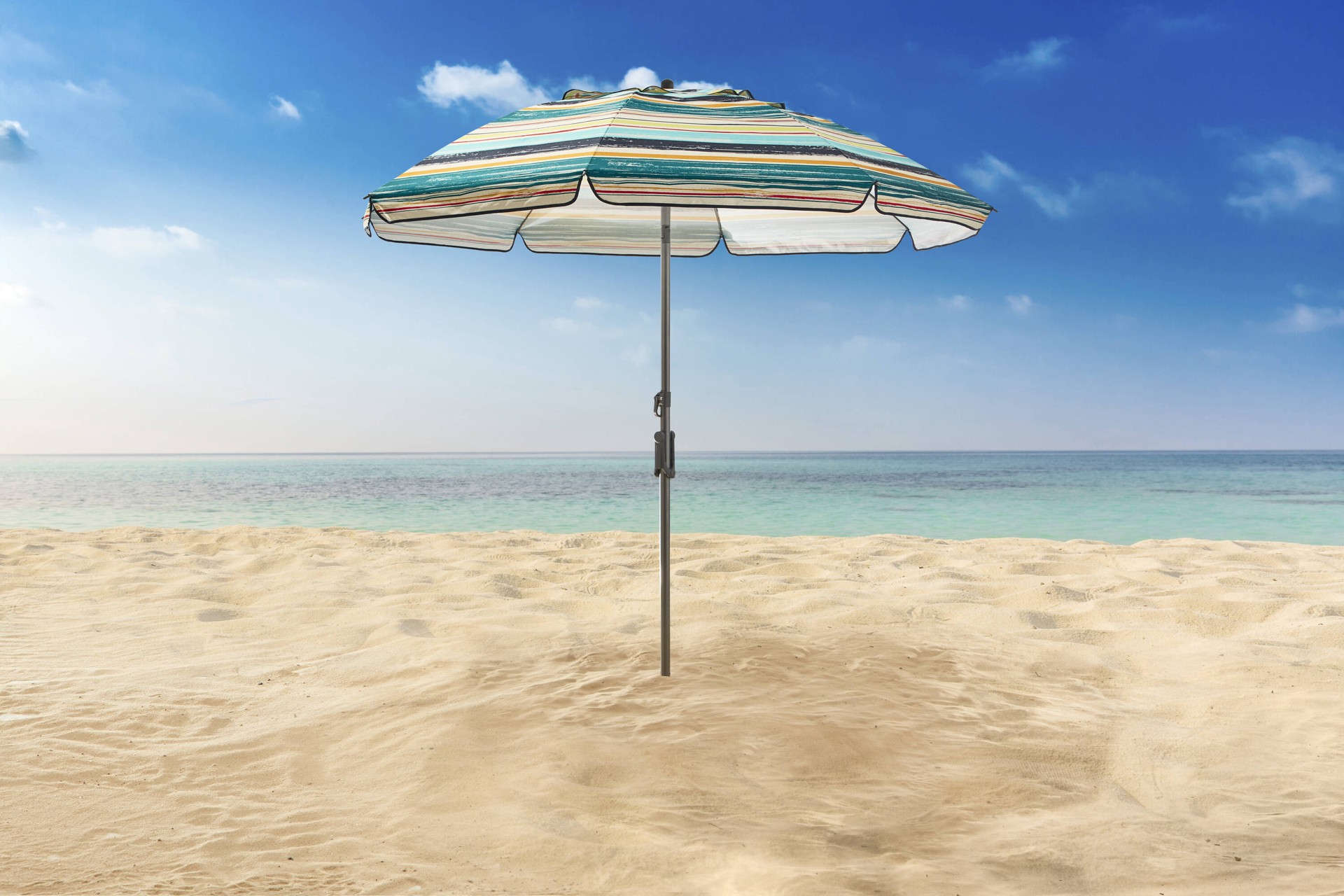 slide 2 of 6, Style Selections 6.5-ft Silver Beach Umbrella, 1 ct