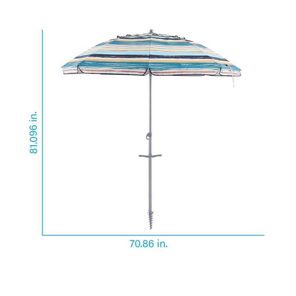 slide 4 of 6, Style Selections 6.5-ft Silver Beach Umbrella, 1 ct