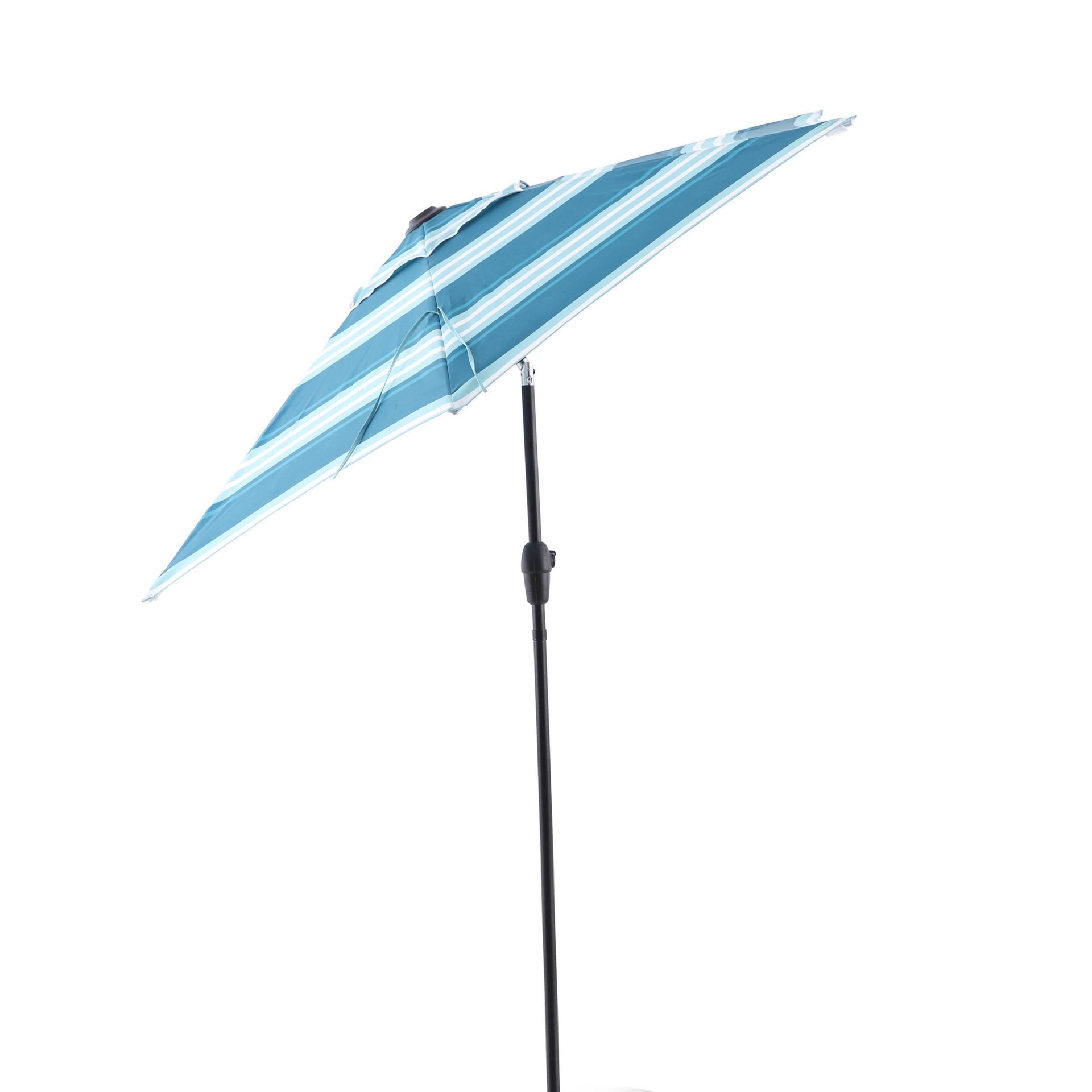 slide 6 of 6, Style Selections 7.5-ft Steel Blue Push-button Tilt Market Patio Umbrella, 1 ct