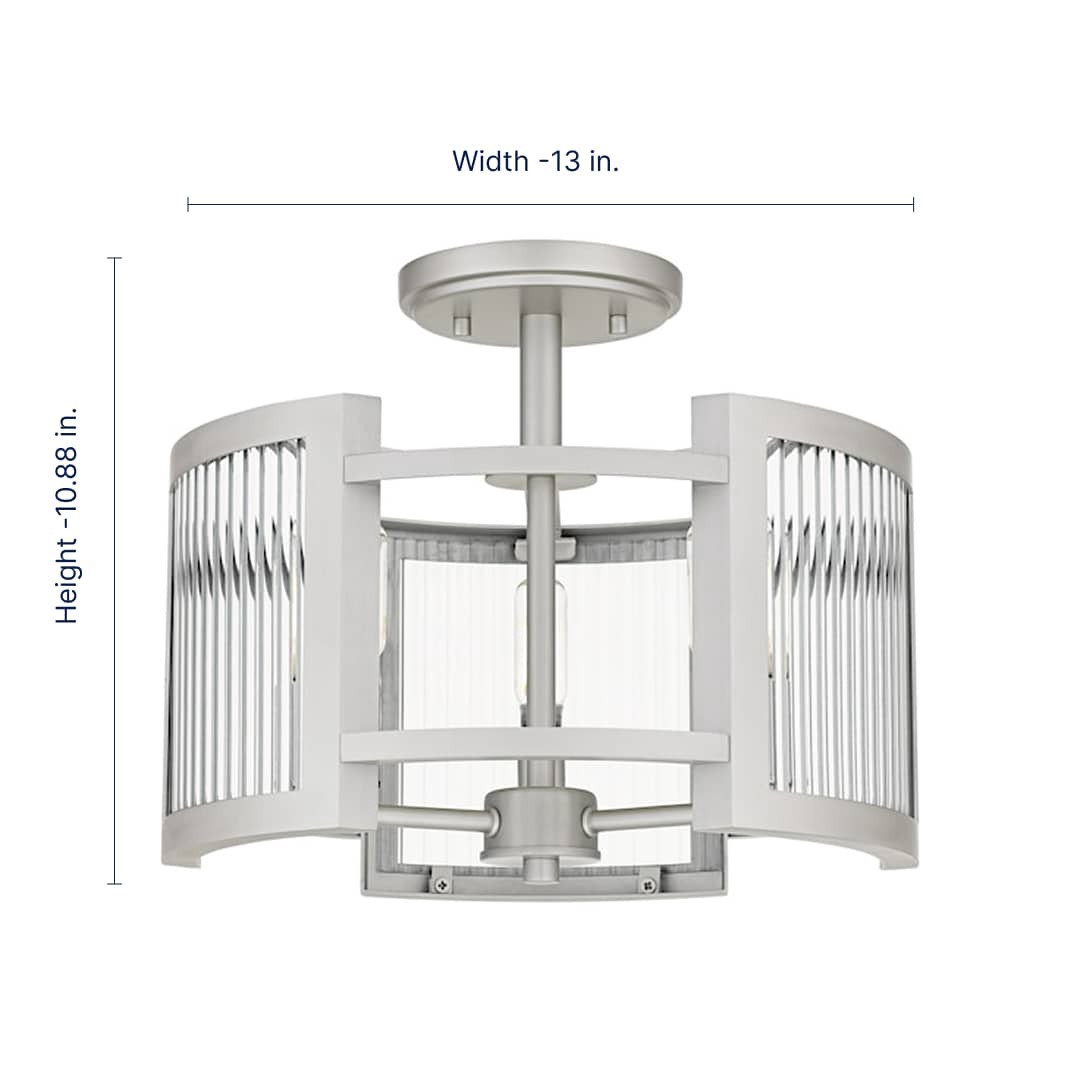 slide 2 of 6, Quoizel Lexon 3 -Light 13-in Brushed Nickel Semi Flush Mount Light, 1 ct