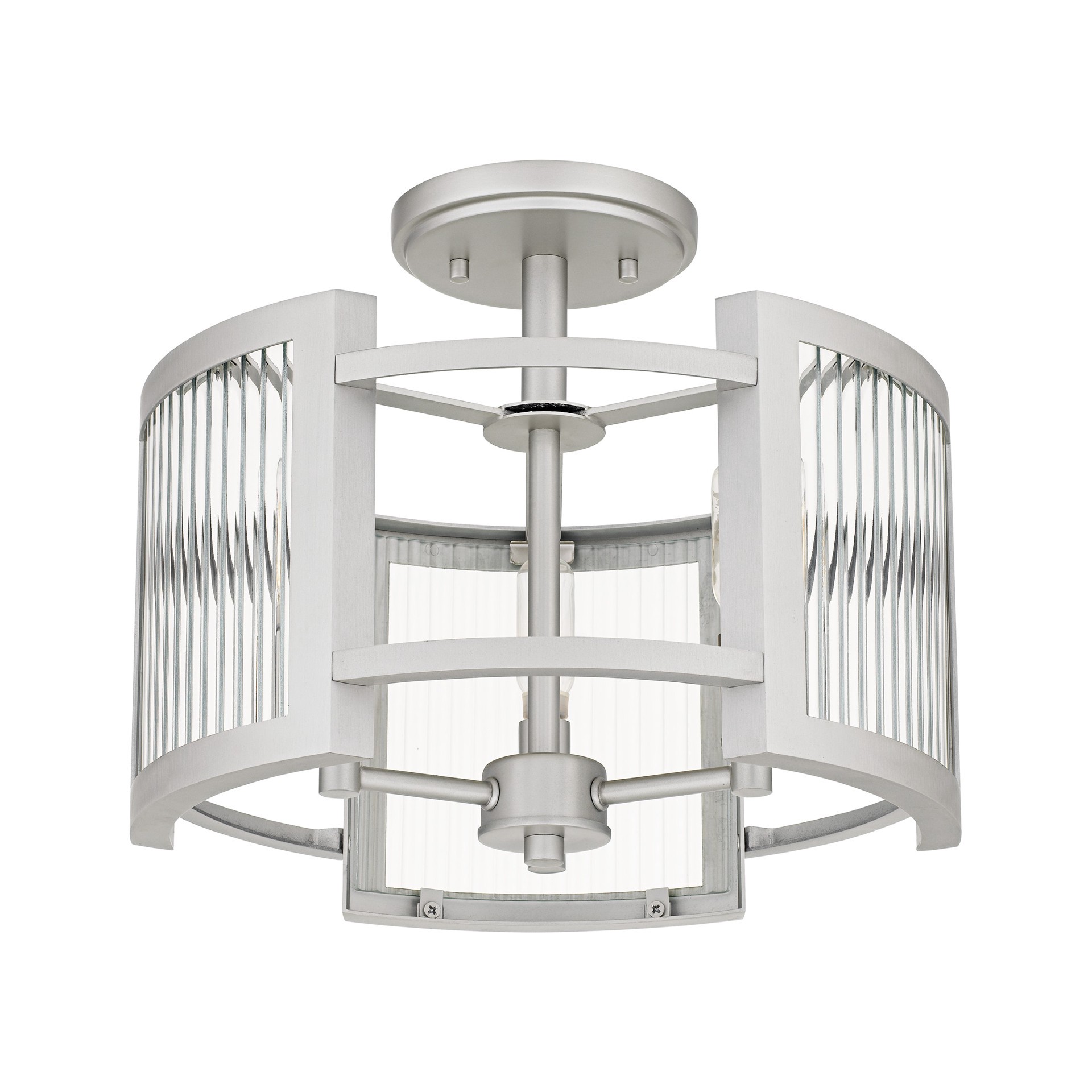 slide 6 of 6, Quoizel Lexon 3 -Light 13-in Brushed Nickel Semi Flush Mount Light, 1 ct