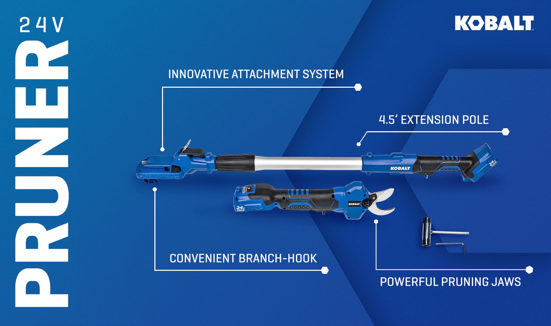 slide 3 of 6, Kobalt 24-volt 4.5-ft Steel Pole Pruner, 1 ct