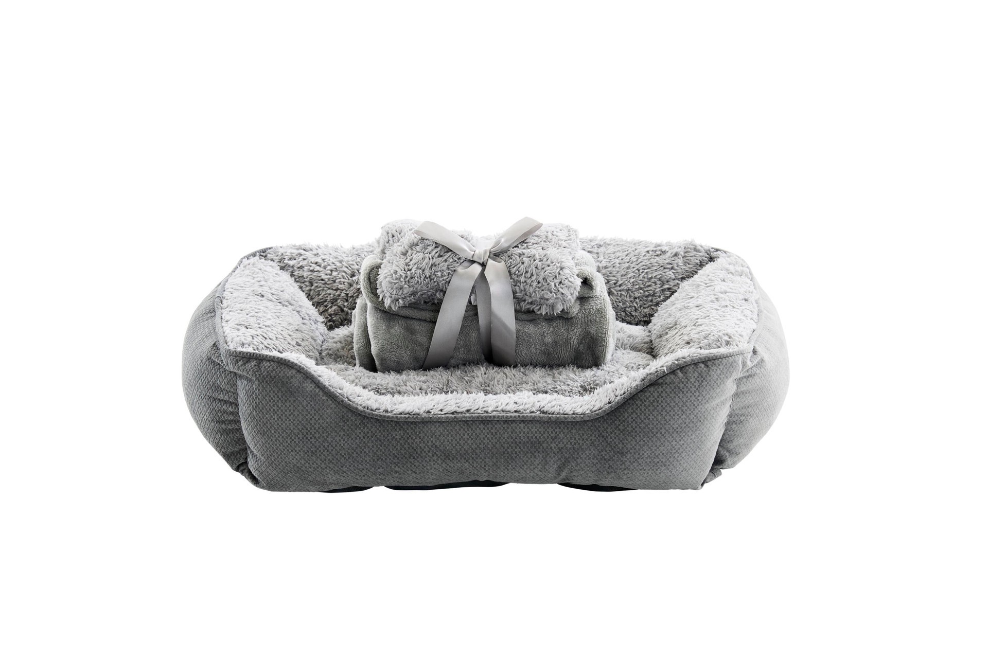 slide 1 of 6, Style Selections Rectangular Gray Polyester Bolster ( Medium ), 1 ct