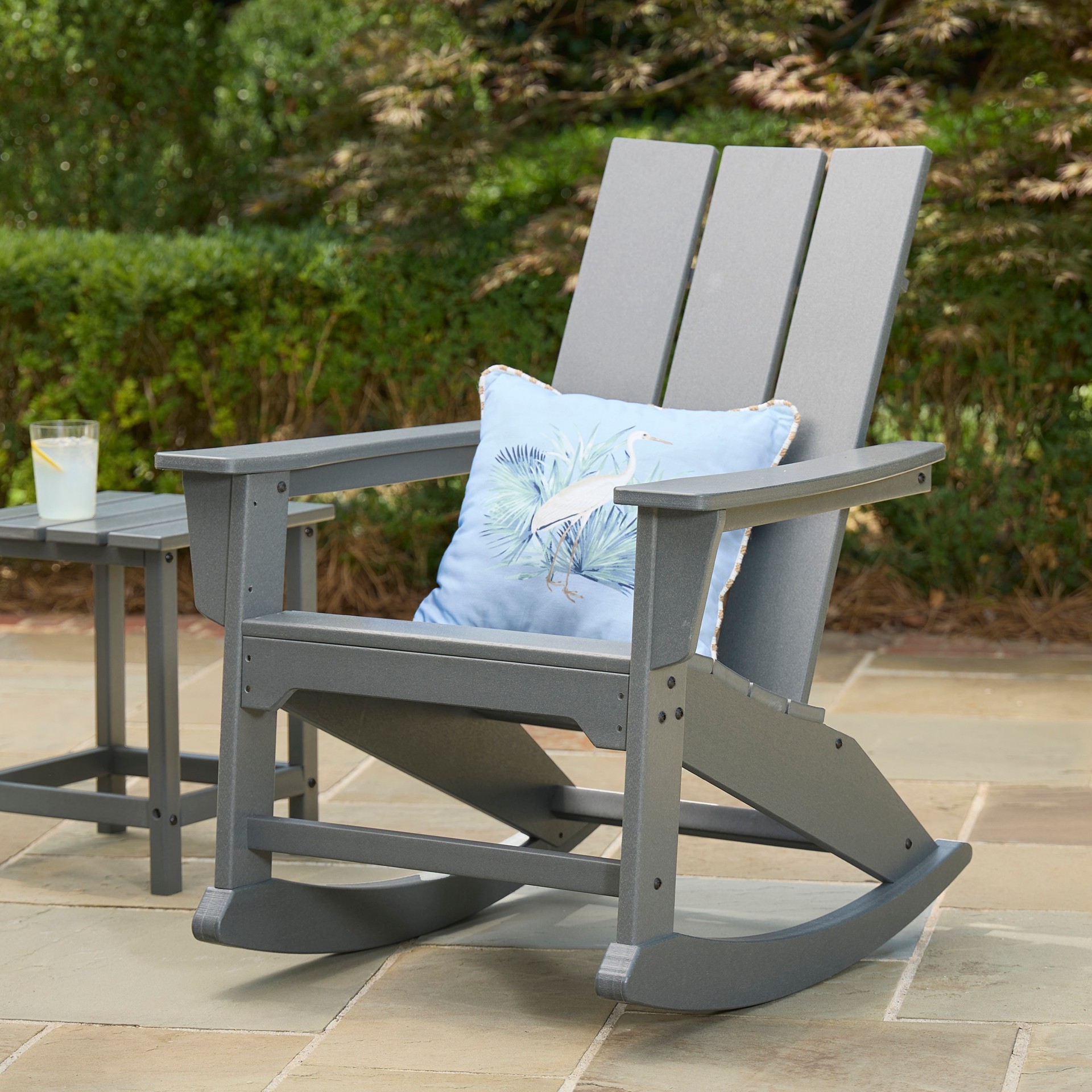 slide 2 of 6, Style Selections Gray HDPE Frame Adirondack Chair with Slat Seat, 1 ct