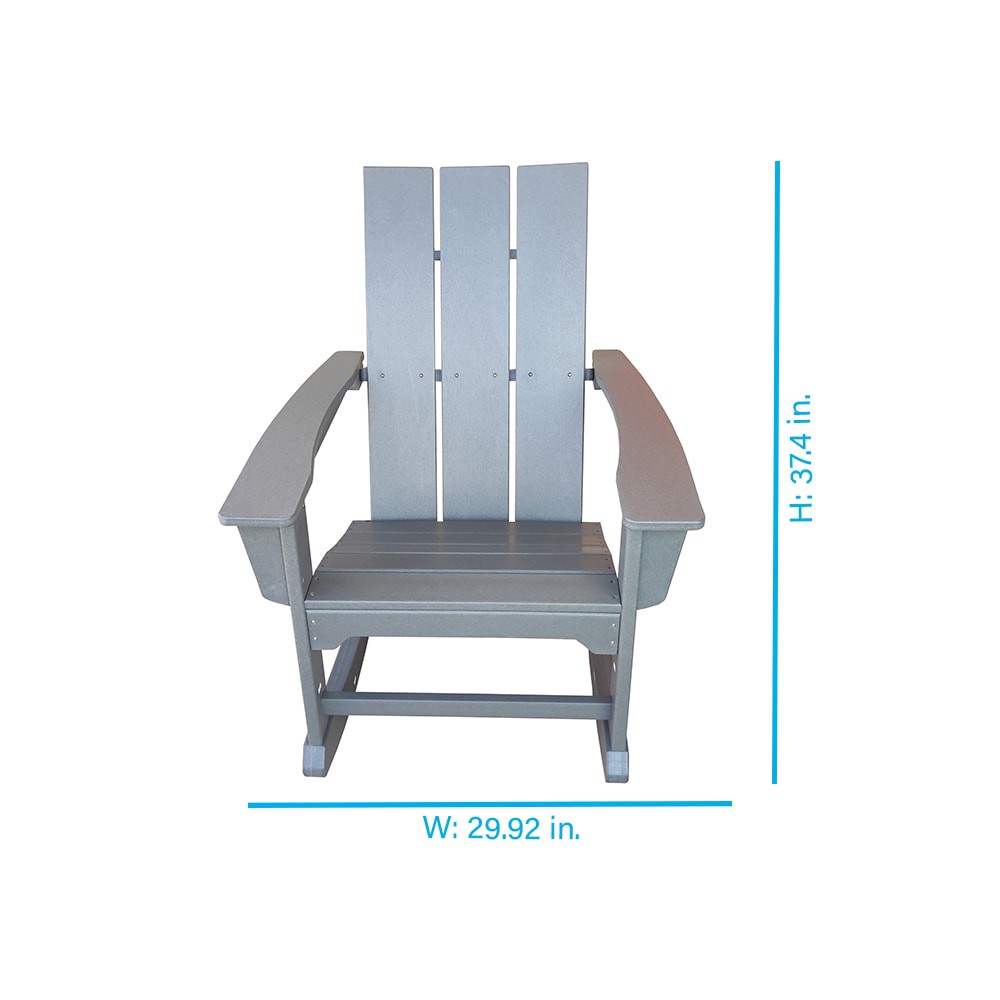 slide 4 of 6, Style Selections Gray HDPE Frame Adirondack Chair with Slat Seat, 1 ct