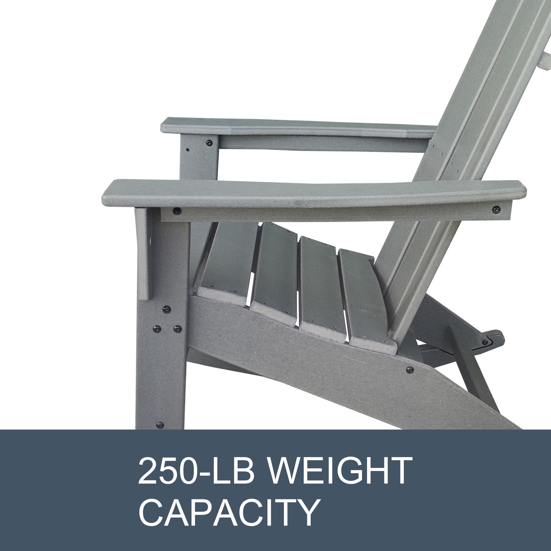 slide 6 of 6, Style Selections Gray HDPE Frame Adirondack Chair with Slat Seat, 1 ct