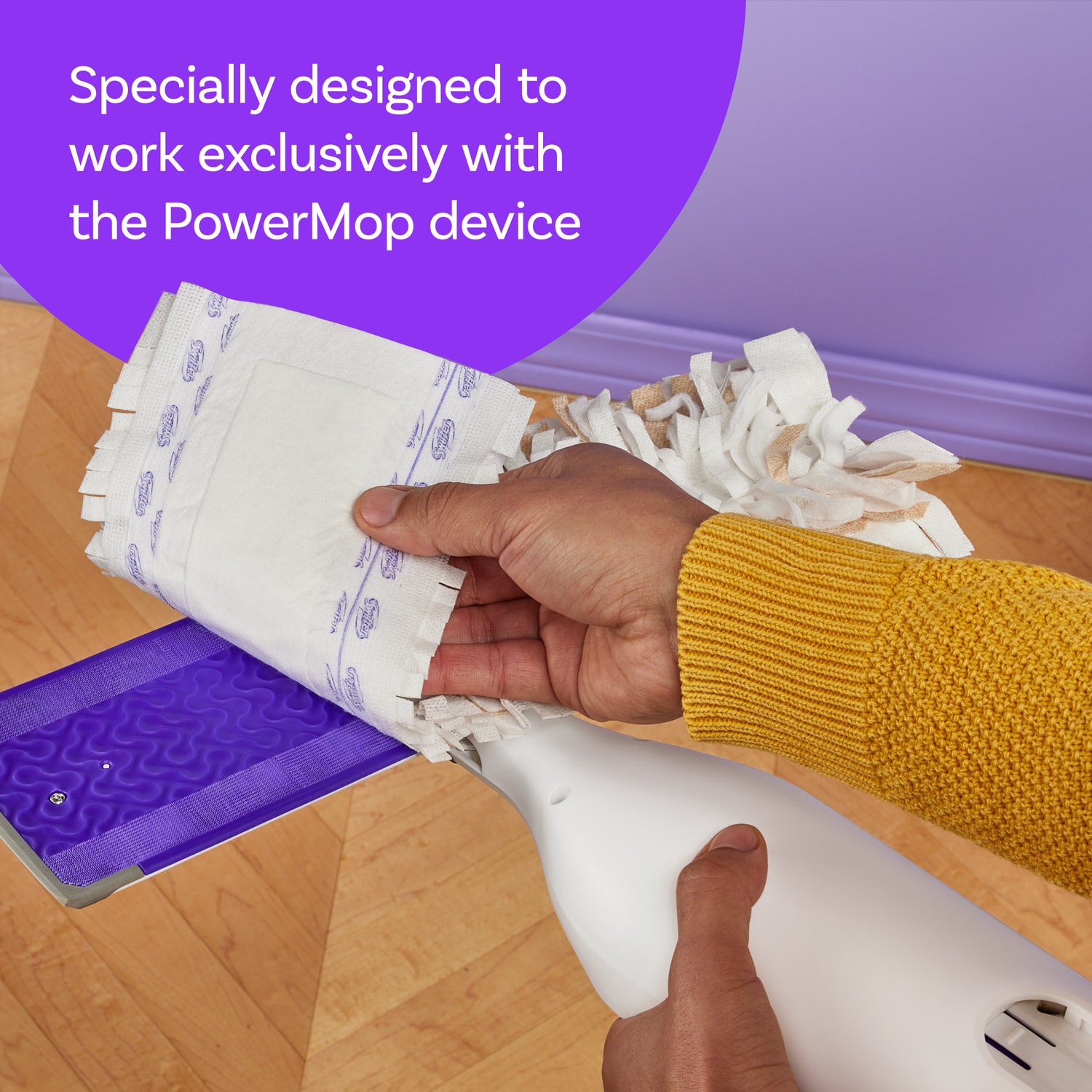 slide 6 of 6, Swiffer Power Mop WOOD Cellulose fiber/polypropylene Refill 8 -Pack, 1 ct