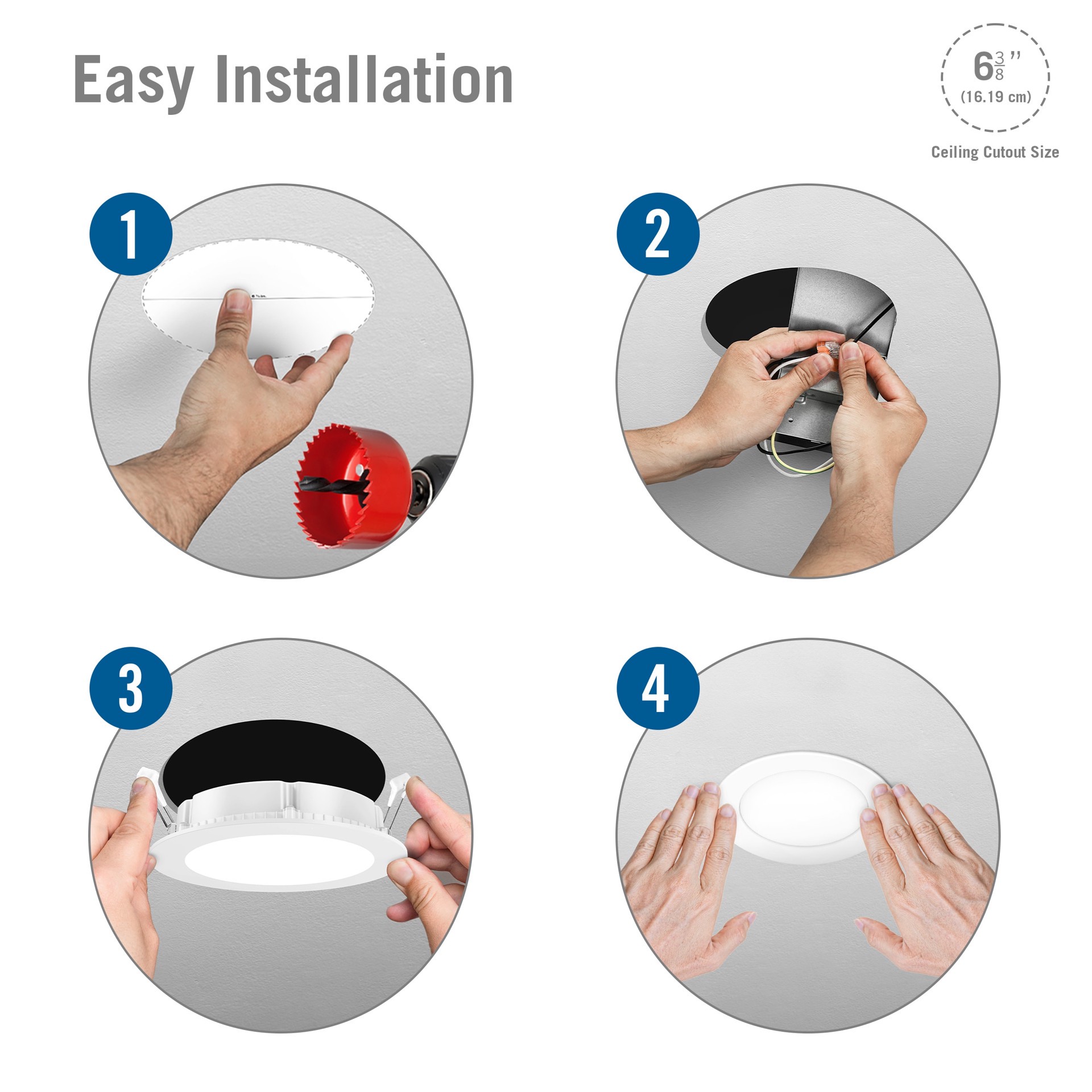 slide 6 of 6, Utilitech Motion Battery White 6-in 850 -Lumens Switchable white Round Dimmable LED Canless Wet rated Recessed Downlight, 1 ct