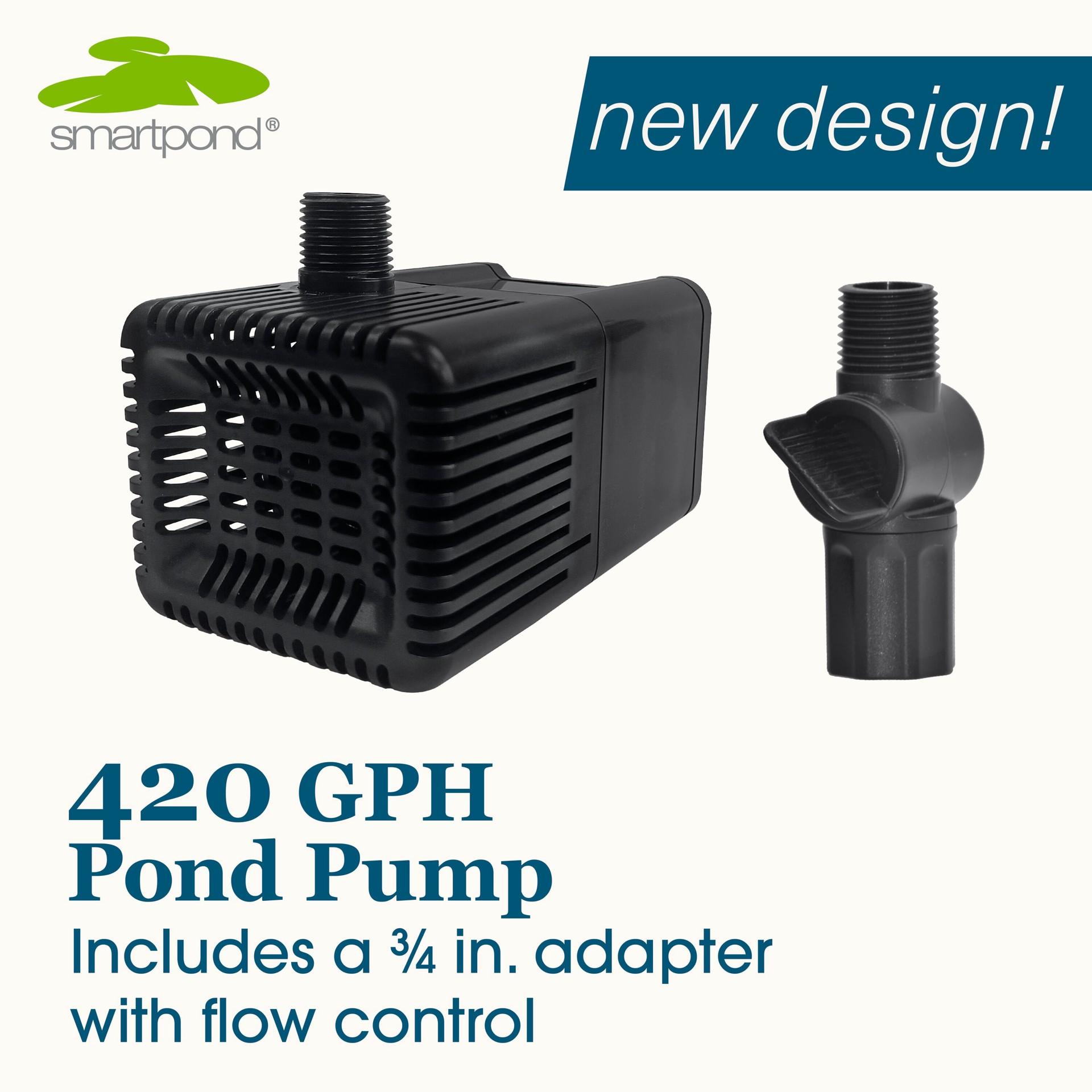 slide 2 of 6, smartpond 420 -GPH Submersible Corded Electric Pond Pump, 1 ct