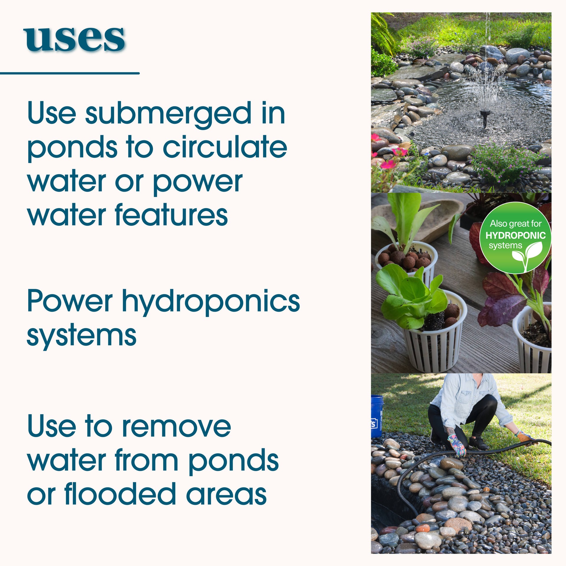 slide 6 of 6, smartpond 420 -GPH Submersible Corded Electric Pond Pump, 1 ct