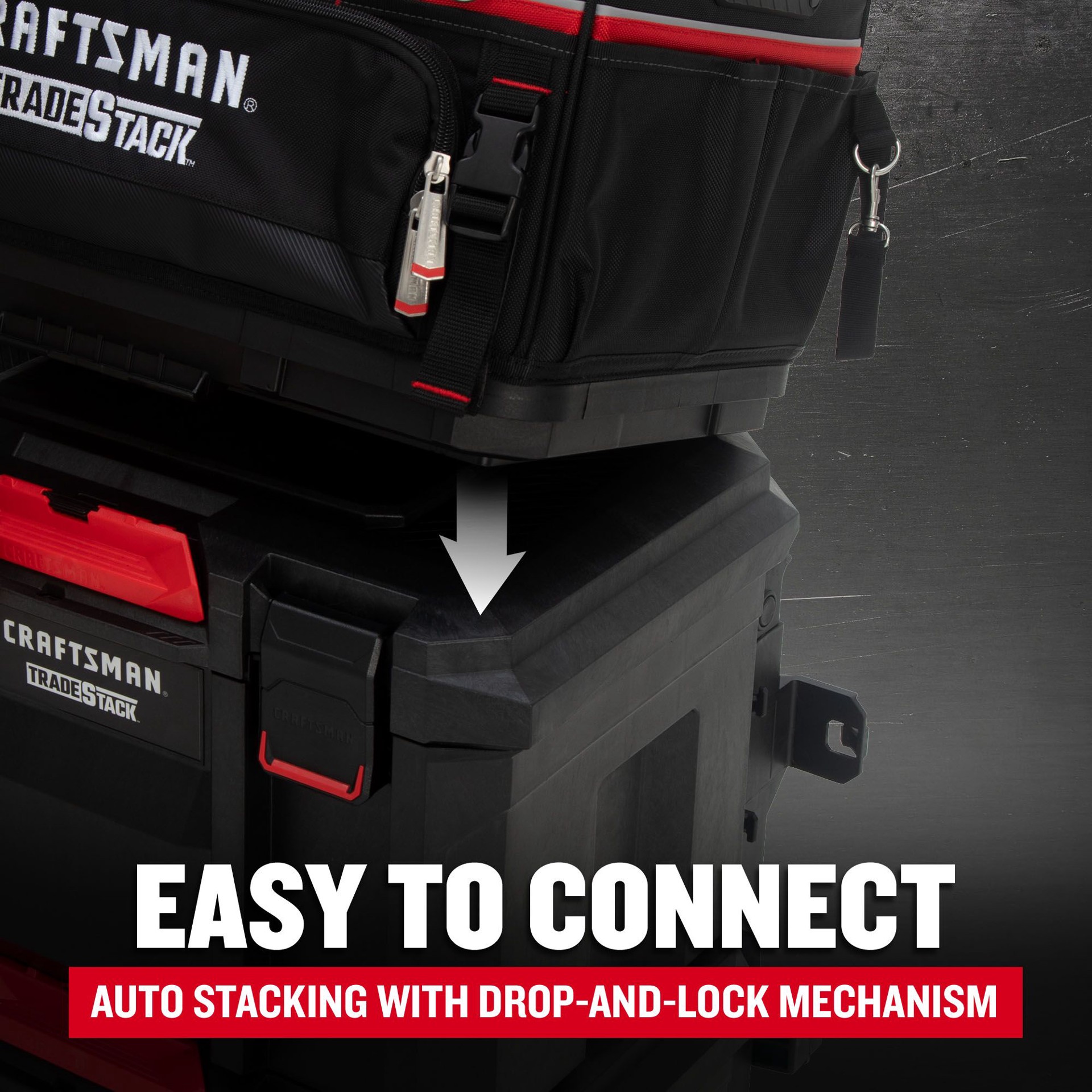 slide 5 of 6, CRAFTSMAN TRADESTACK 22.5-in W x 39.19-in H x 18.13-in D Black Plastic Rolling Tool Box, 1 ct