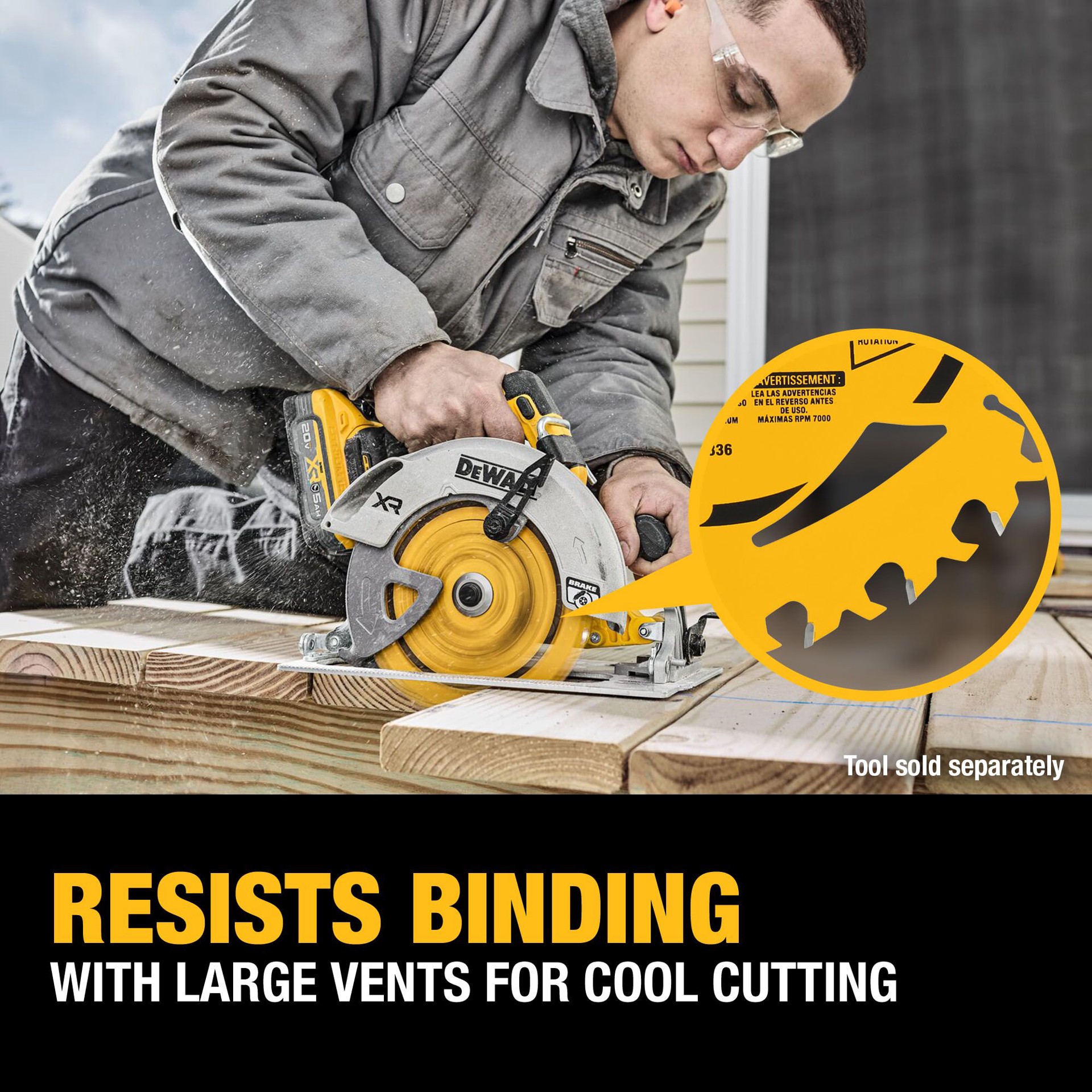 slide 5 of 6, DEWALT 6-1/2-in 40 -Tooth Fine Finish Tungsten carbide-tipped steel Circular saw blade Individual, 1 ct